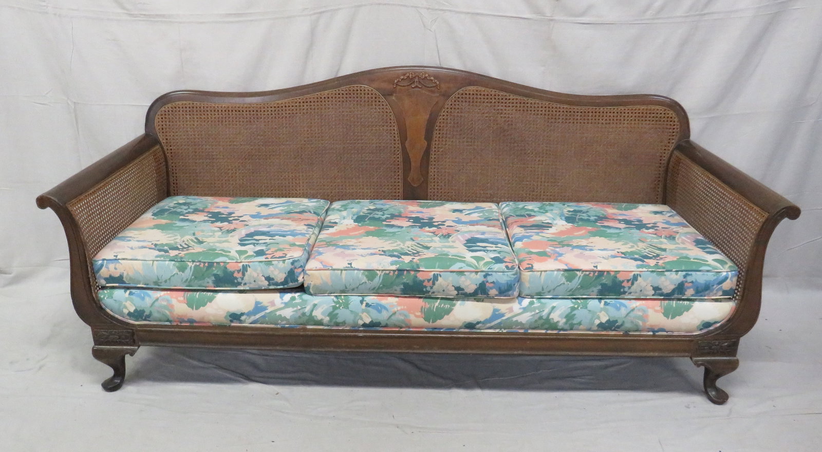 Antique Walnut Cane Back Sofa (1 of 3)