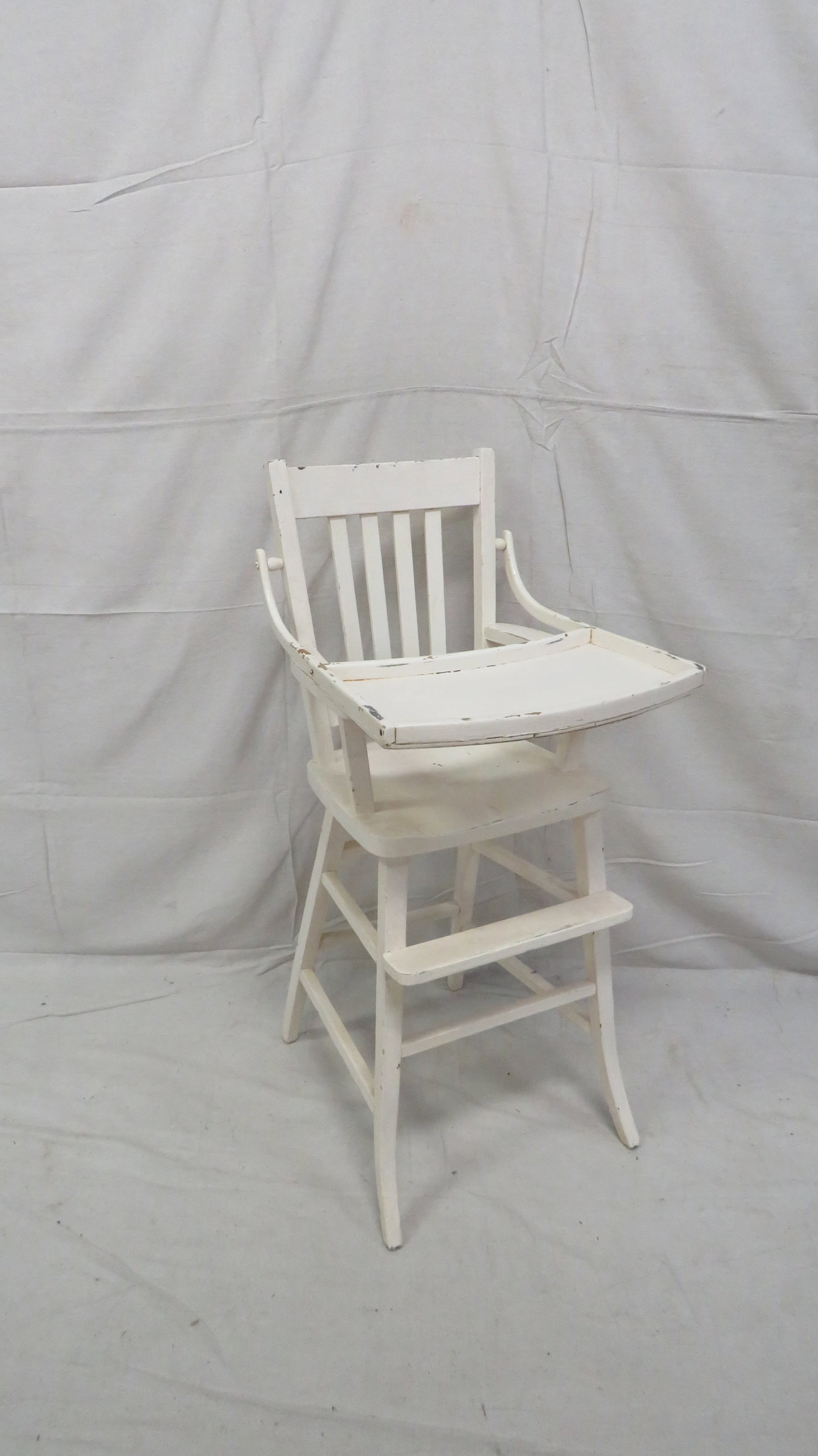Antique Distressed High Chair: Antique Distressed High Chair, structurally sound, in good condition with age consistent wear. 39.5"H x 17.5"W x 23.5"D