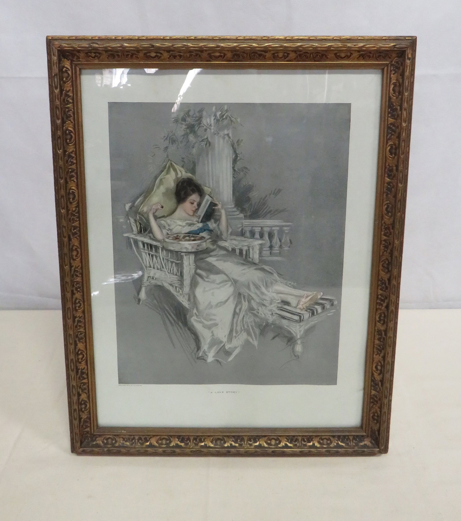 Antique Print "A Love Story" Dated 1918 (1 of 3)