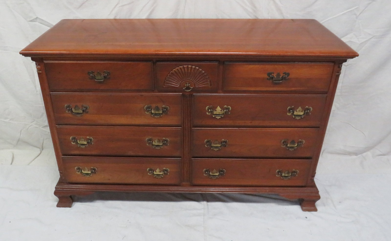 Antique Mahogany Shell Carved Dresser (1 of 4)