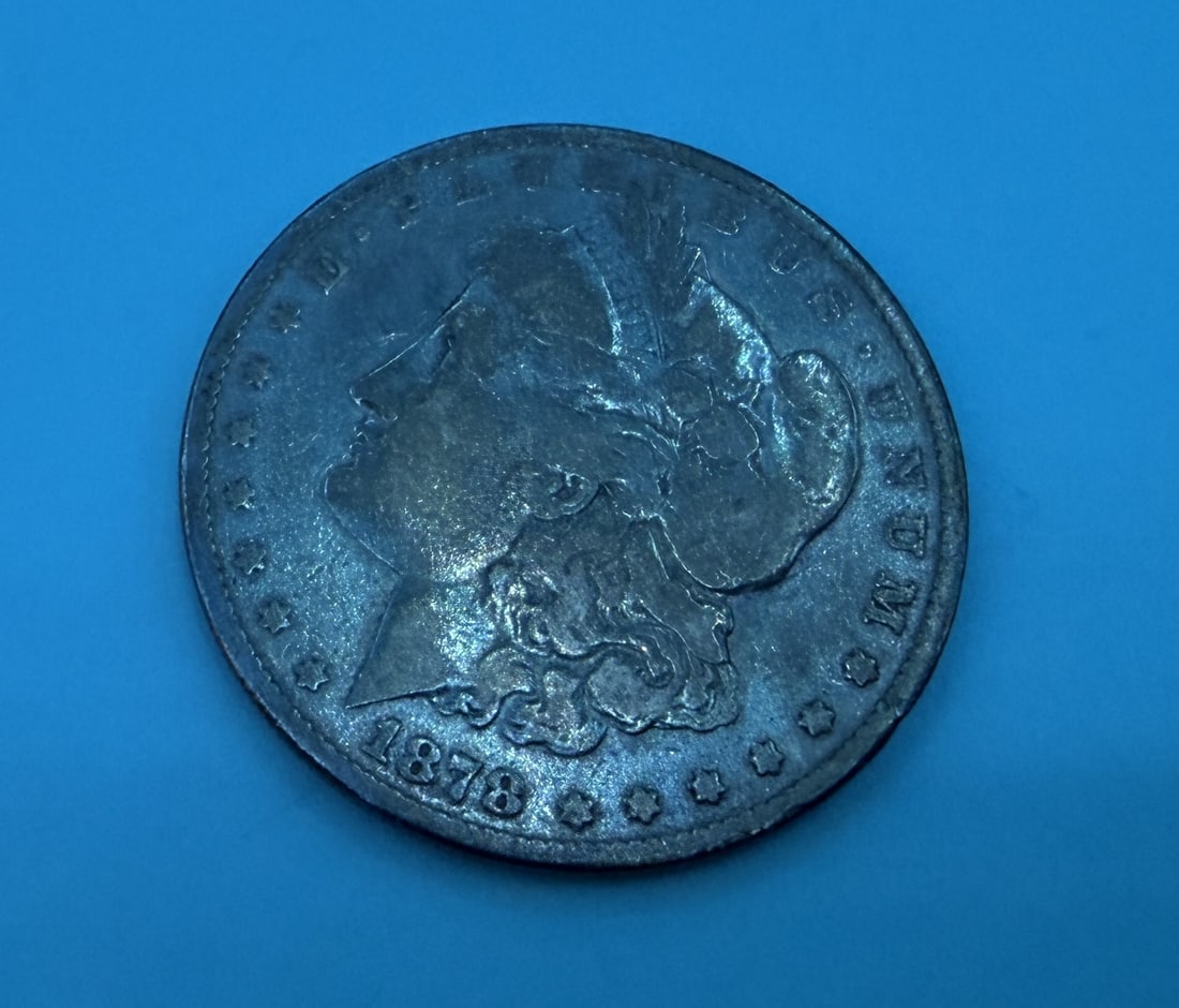 1878 Morgan Silver Dollar: 1878 Morgan Silver Dollar in circulated condition