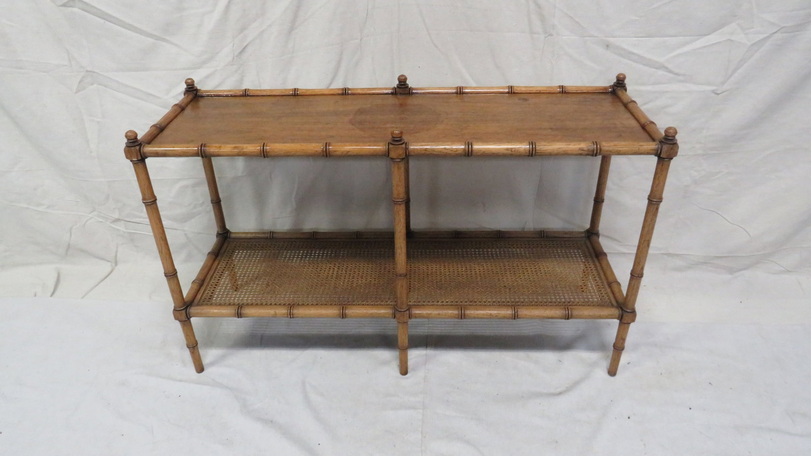MCM Faux Bamboo Regency Style Console Table (1 of 4)