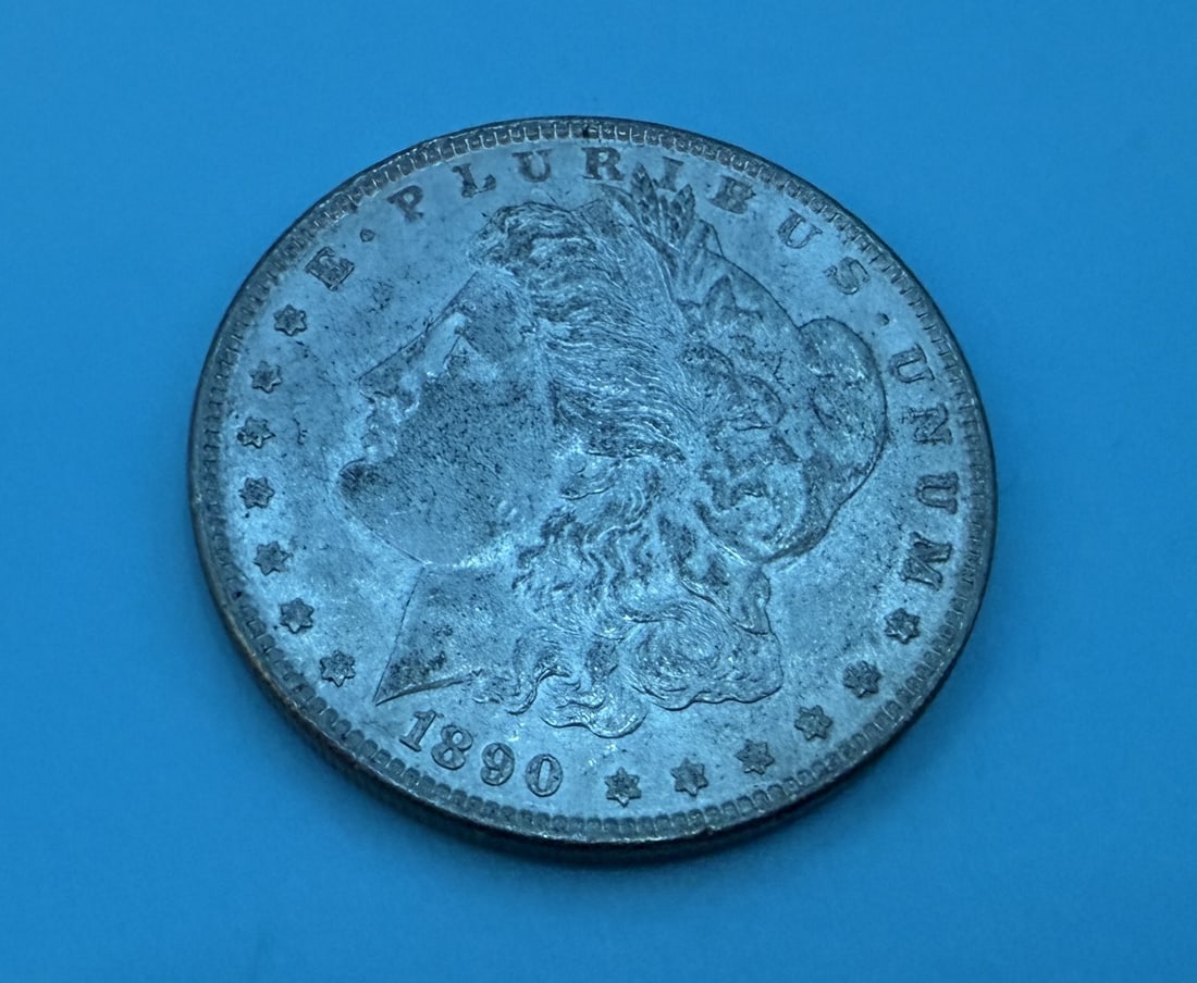 1890 Morgan Silver Dollar: 1890 Morgan Silver Dollar in circulated condition