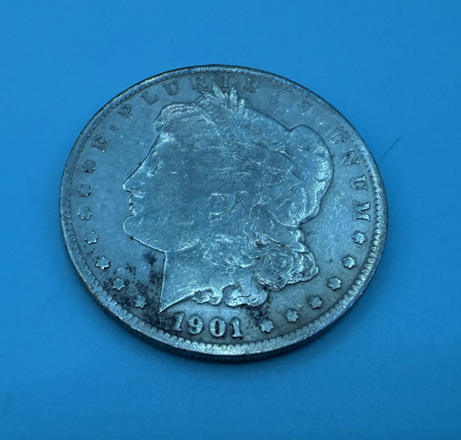 1901 Morgan Silver Dollar O: 1901 Morgan Silver Dollar O in circulated condition