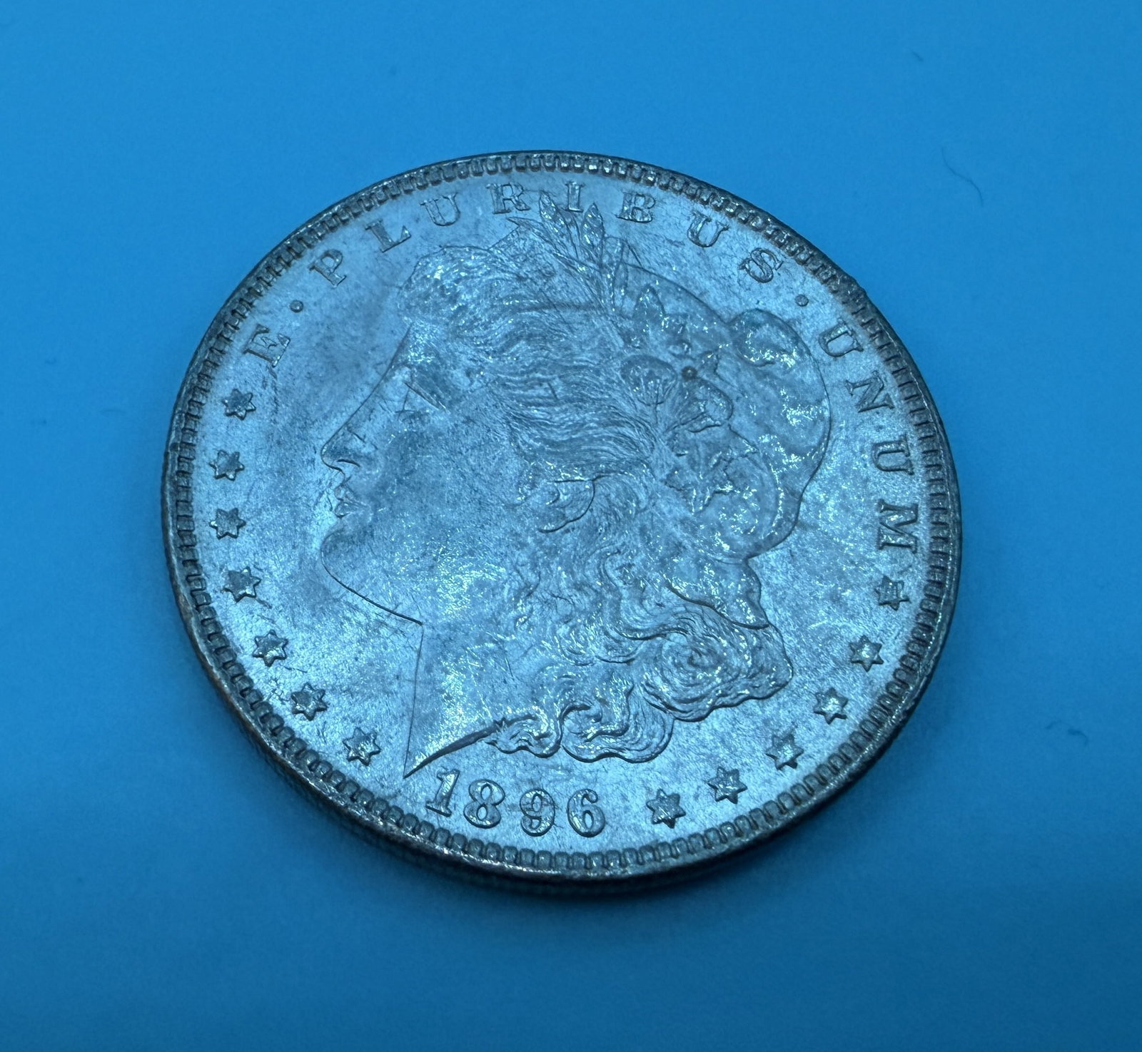 1896 Morgan Silver Dollar: 1896 Morgan Silver Dollar in circulated condition