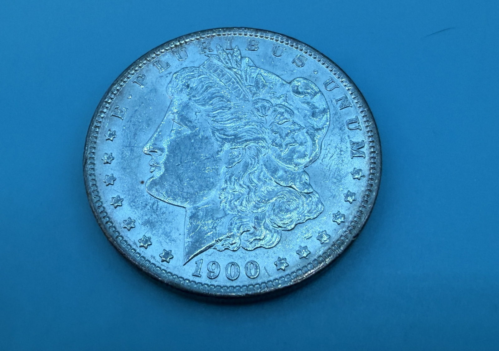 1900 Morgan Silver Dollar: 1900 Morgan Silver Dollar in circulated condition