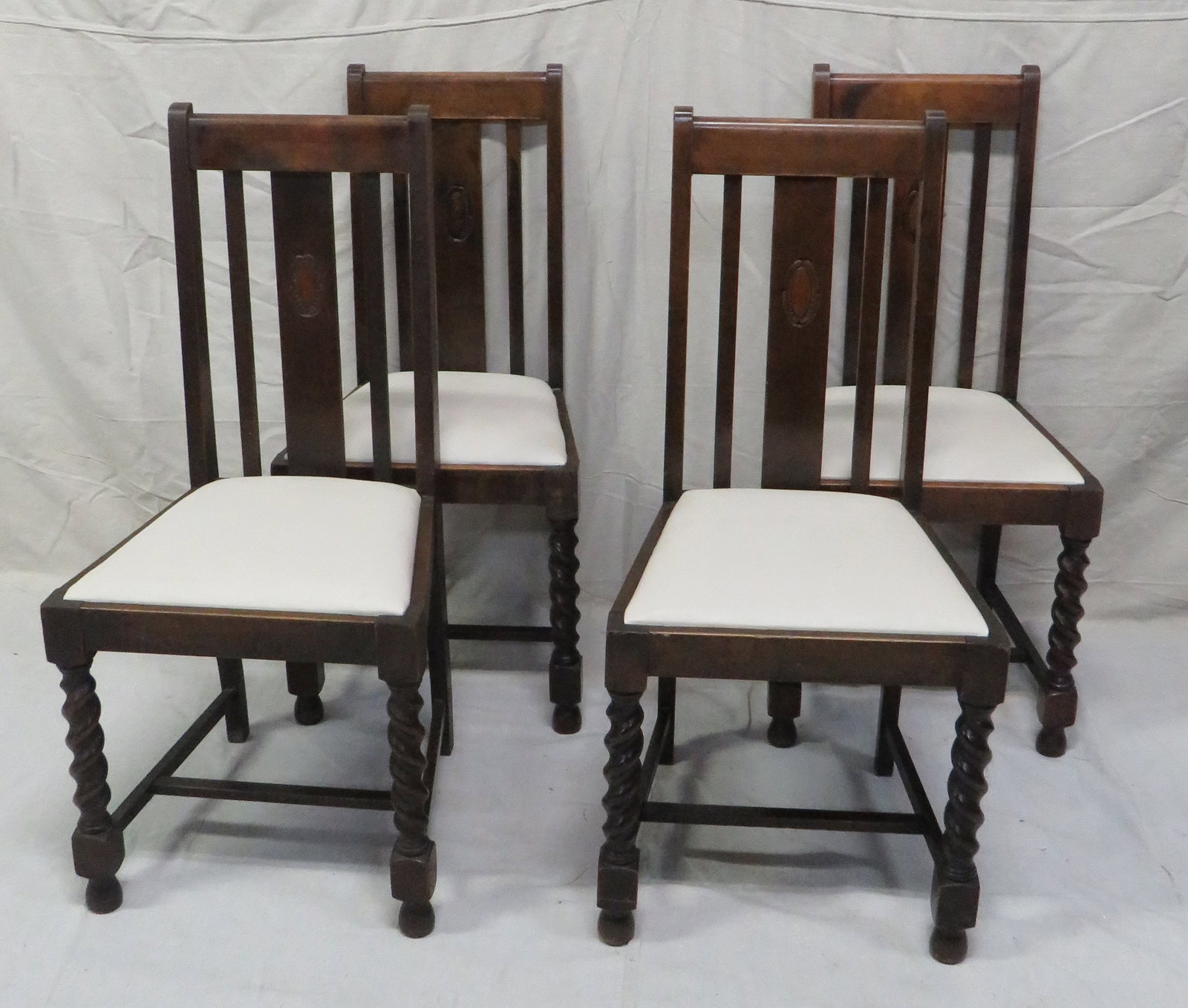 Set of Four Antique Barley Twist Dining Chairs (1 of 3)