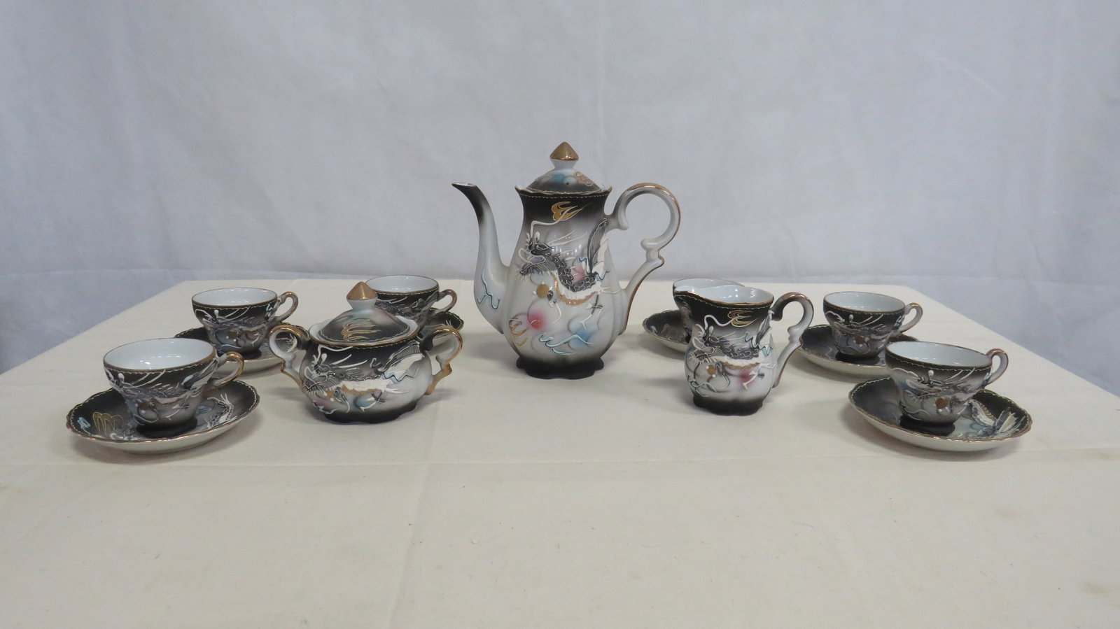Vintage Japanese Dragon Ware Demitasse Tea Set (1 of 6)