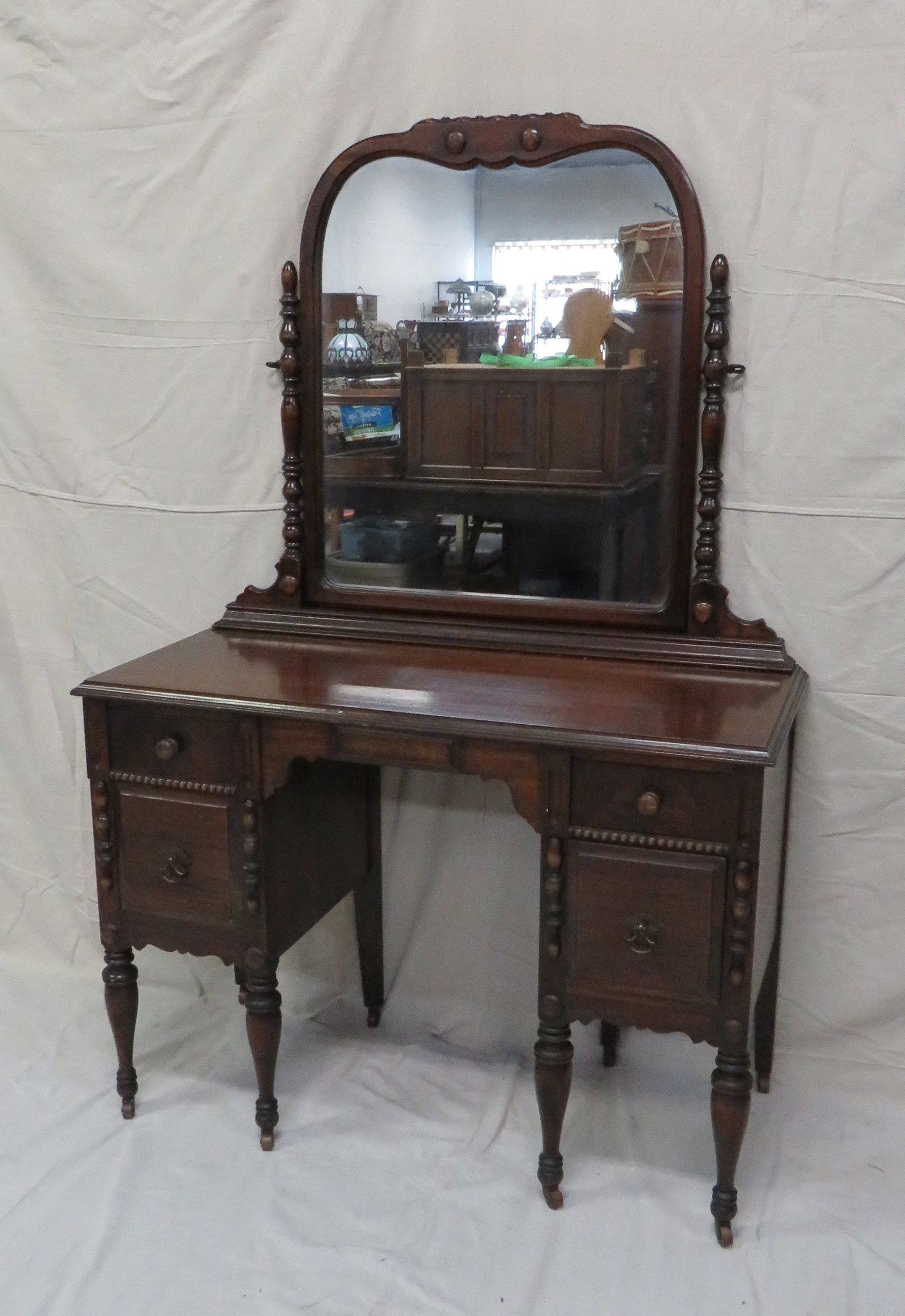 Antique Walnut Vanity with Mirror (1 of 7)
