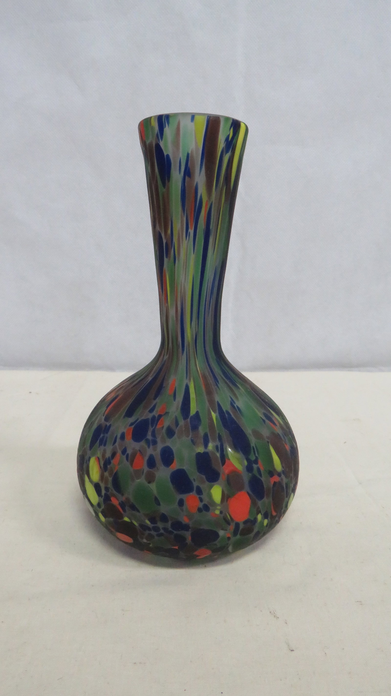 Vintage Hand-Blown Multi-Color Art Glass Vase (1 of 3)