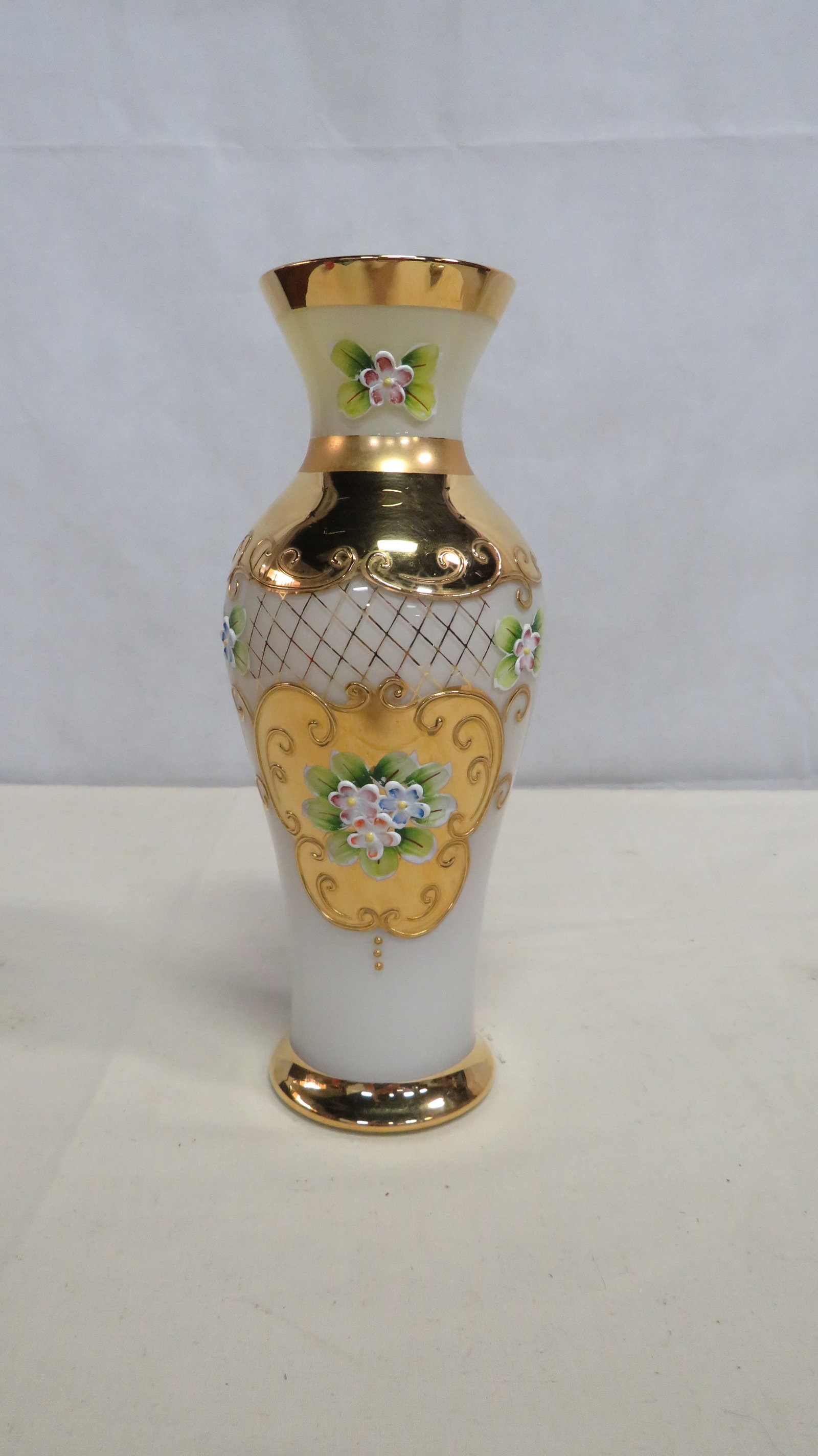 Vintage Bohemian Gold Gilt "Tre Fuochi" Vase (1 of 3)