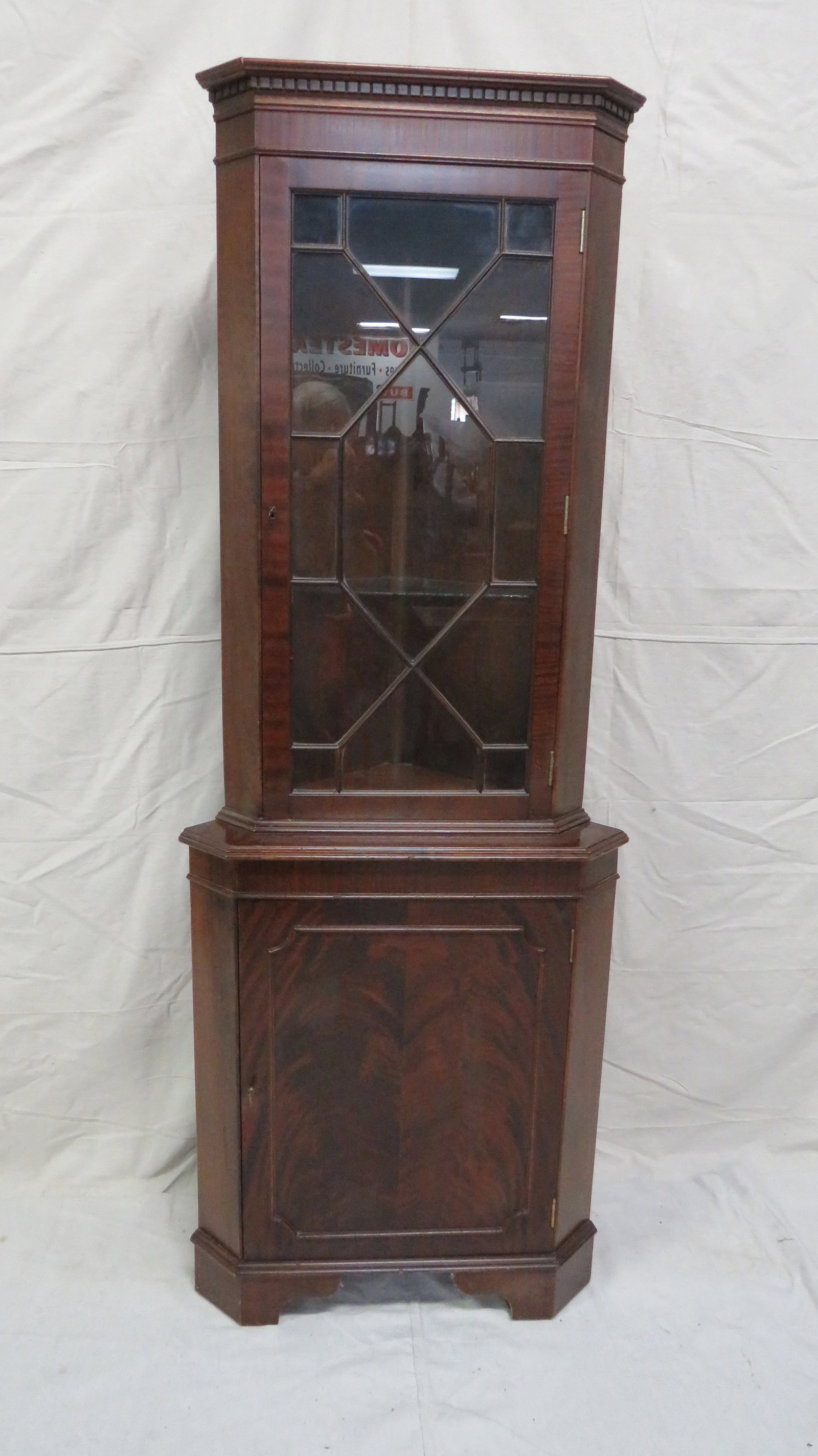 Vintage English Mahogany Corner Cabinet (1 of 4)