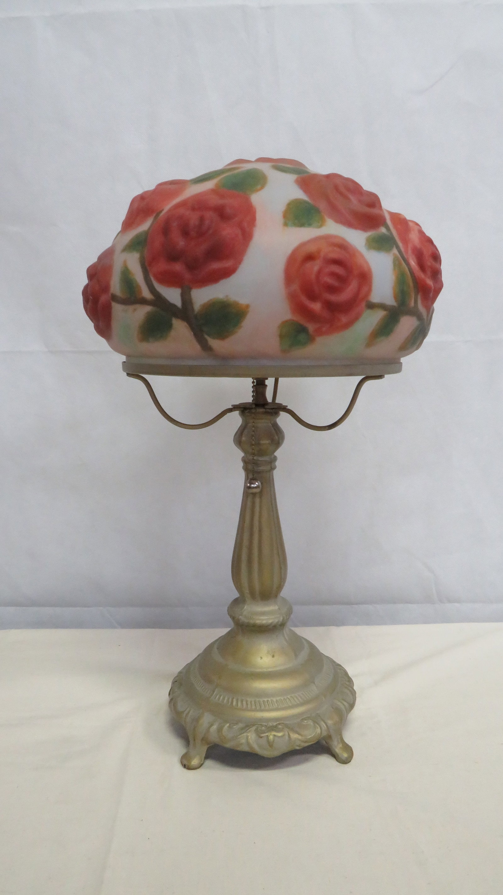 Vintage Reverse Painted Puffy Lamp (1 of 5)