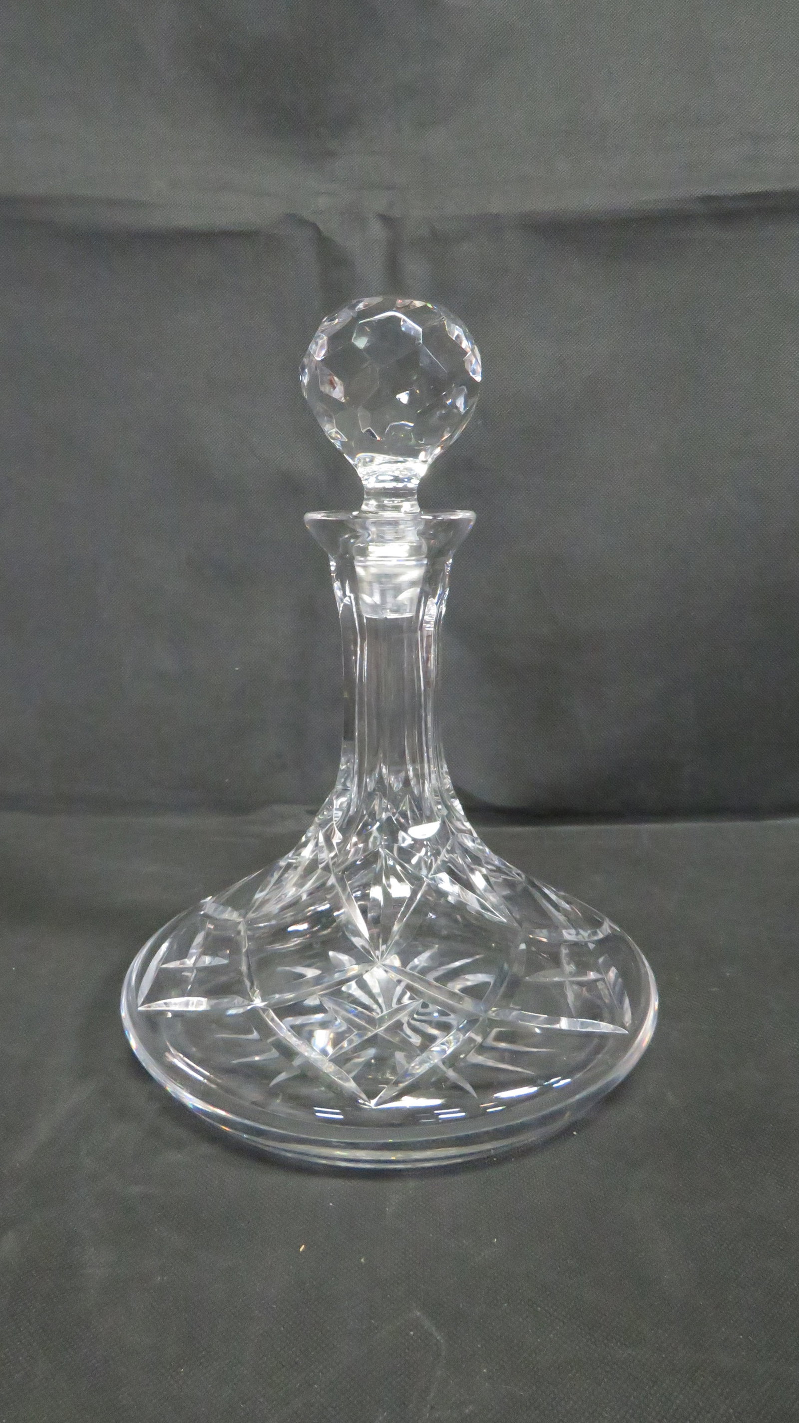 Vintage Cut Crystal Ship Decanter: Vintage Cut Crystal Ship Decanter in good condition. 10"H x 8"D