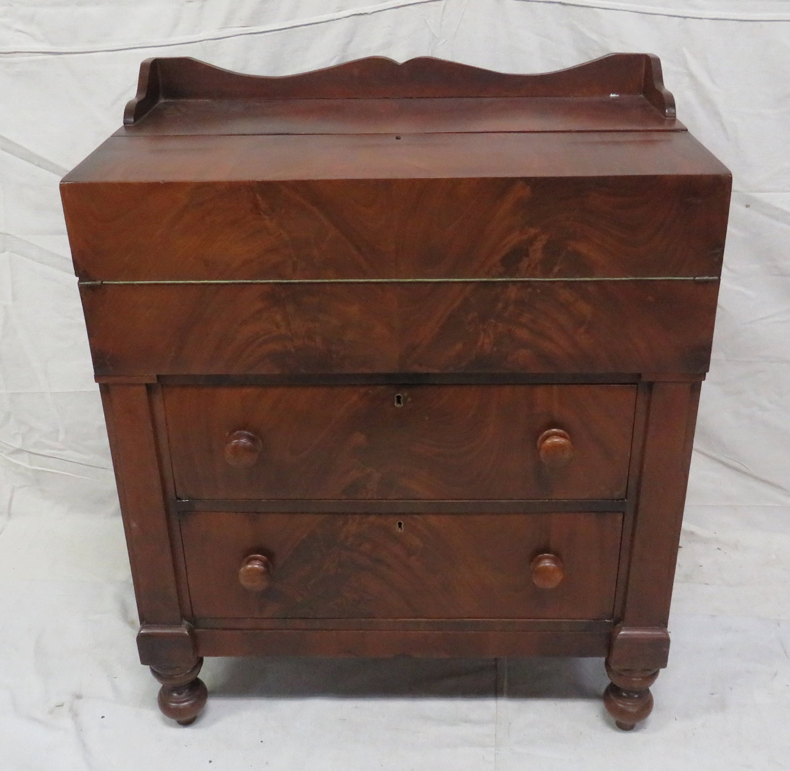 19th C. Flame Mahogany Empire Butlers Chest (1 of 6)