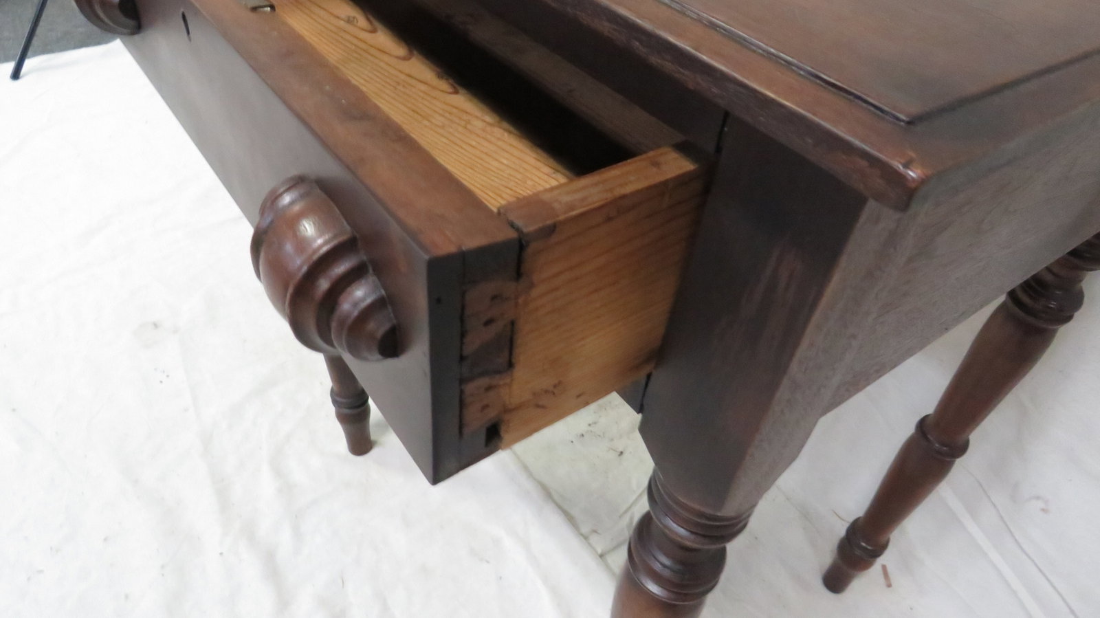Antique Walnut One Drawer Work Table - 3