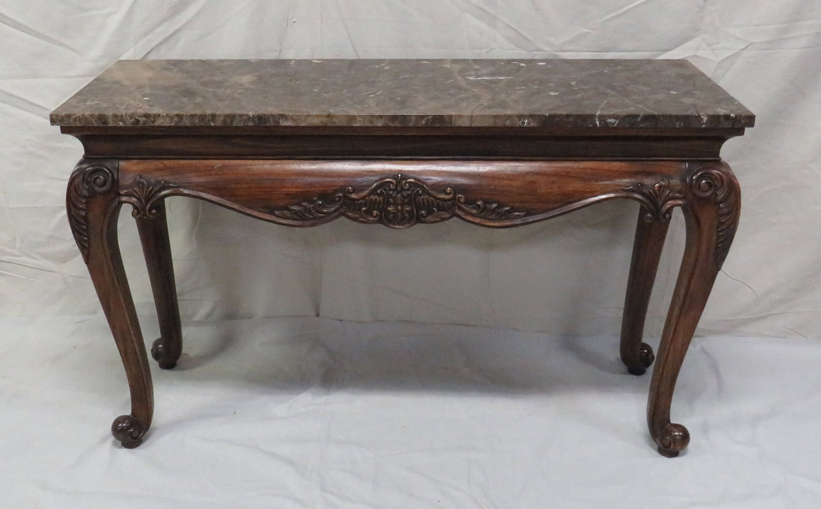 Vintage Hekman Marble Top Carved Console Table (1 of 5)
