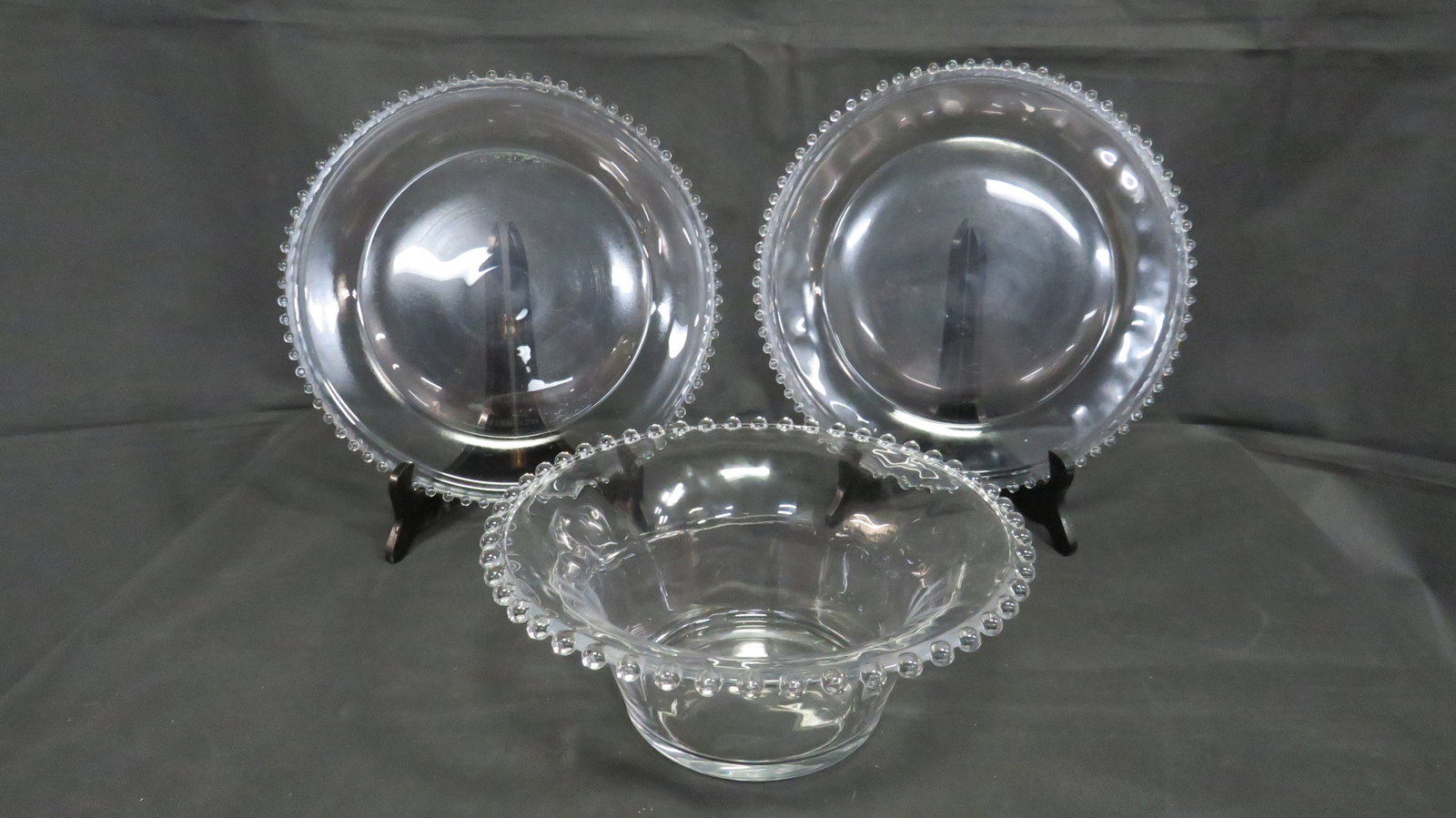 3 pc Vintage Candlewick Trays & Center Bowl (1 of 5)