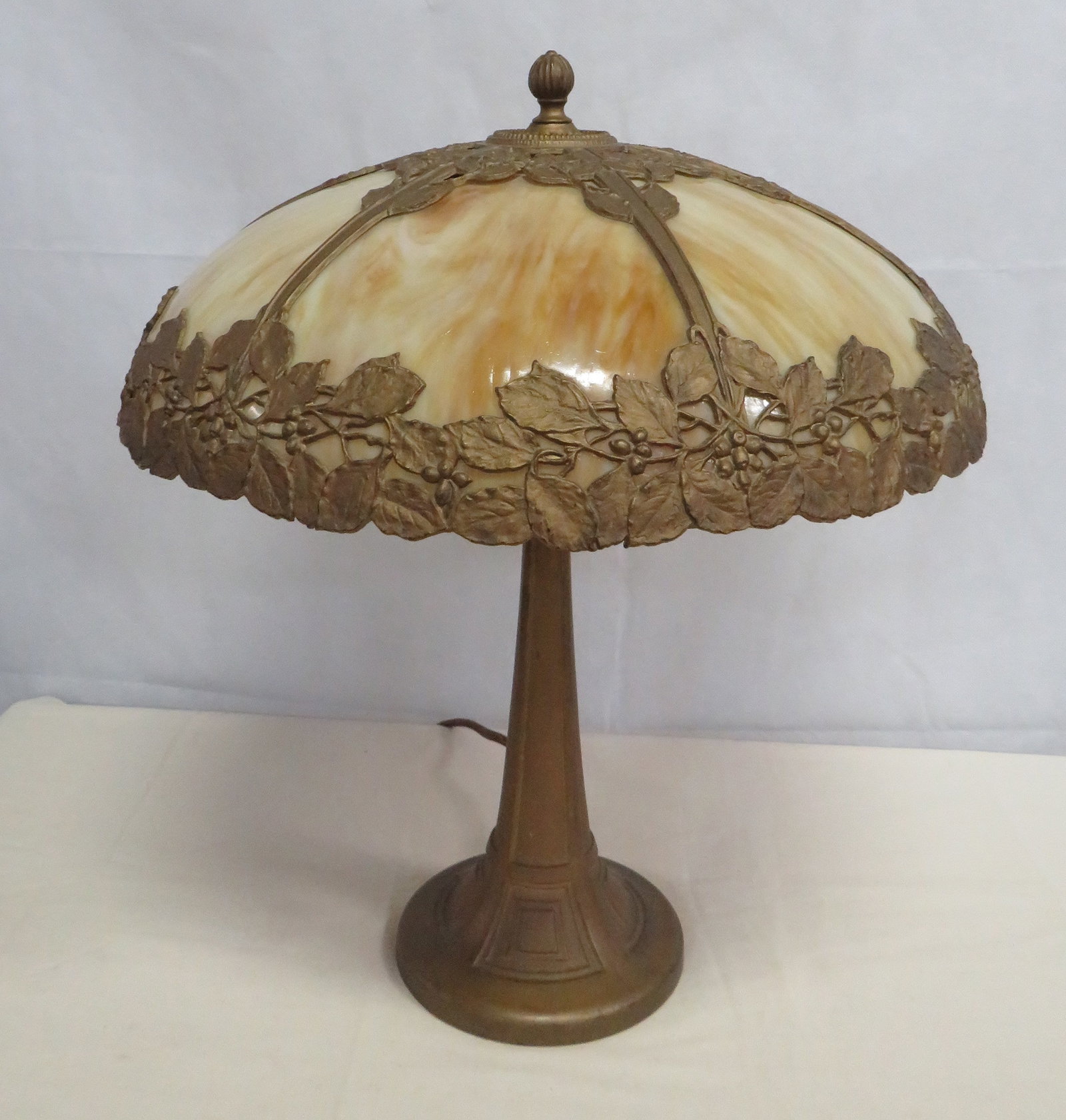 Antique Bradley & Hubbard Slag Glass Lamp (1 of 8)