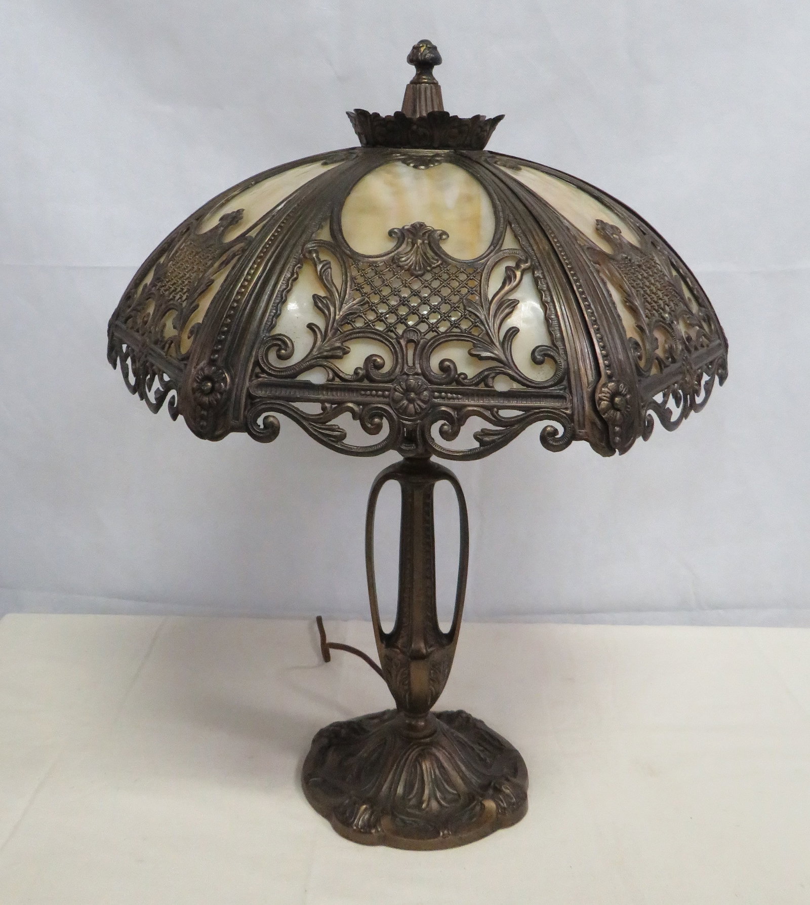 Antique Slag Glass Lamp (1 of 4)