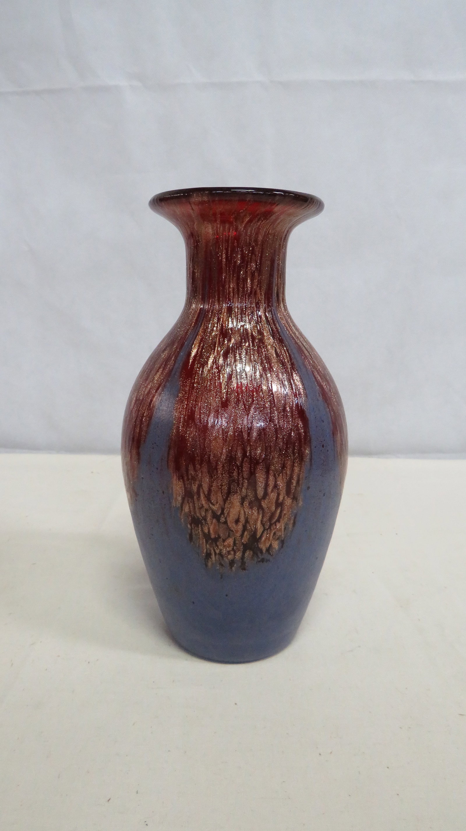 Vintage Iridescent Art Glass Baluster Vase (1 of 4)