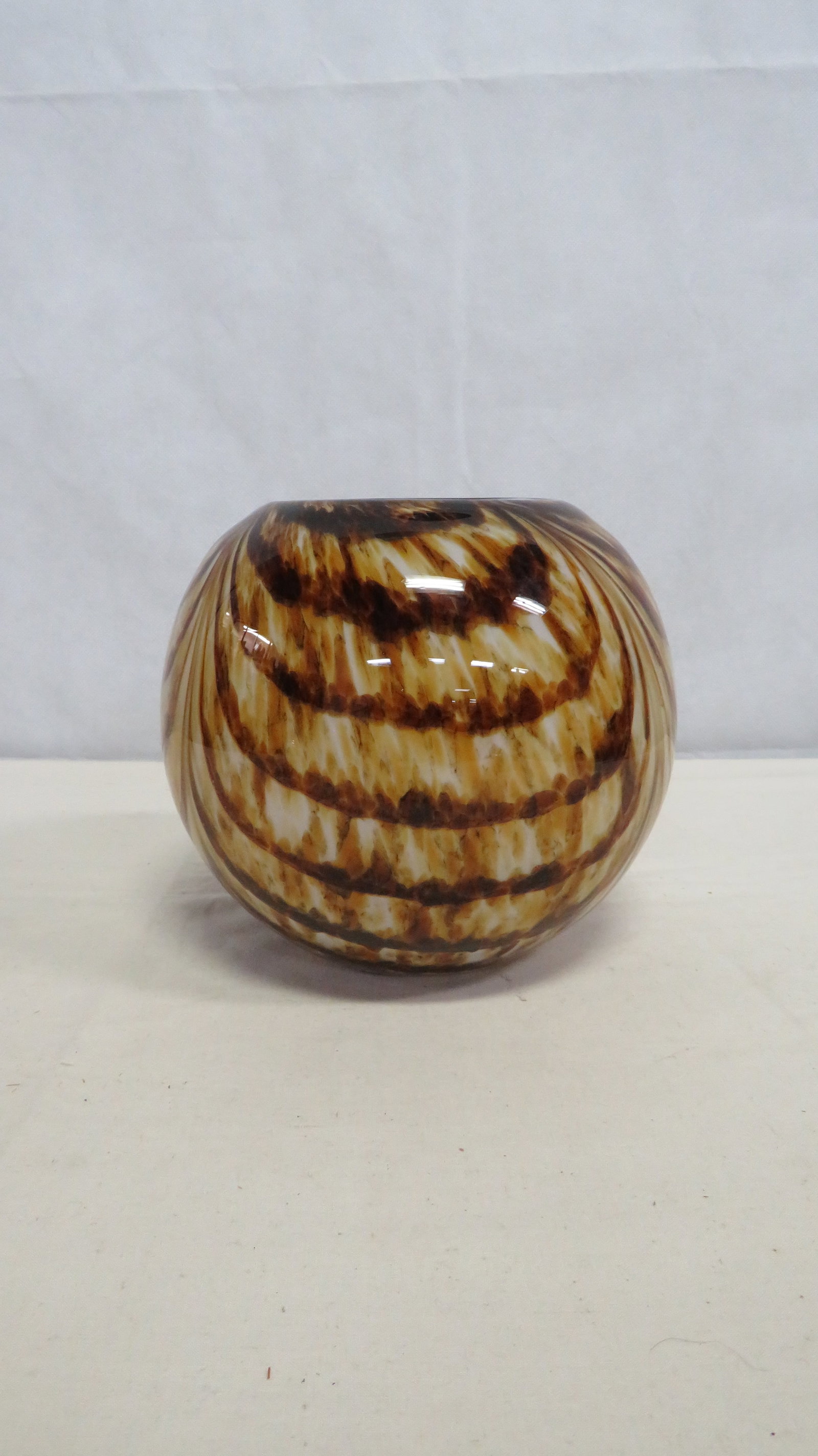 Vintage Tortoise Shell Art Glass Vase (1 of 3)