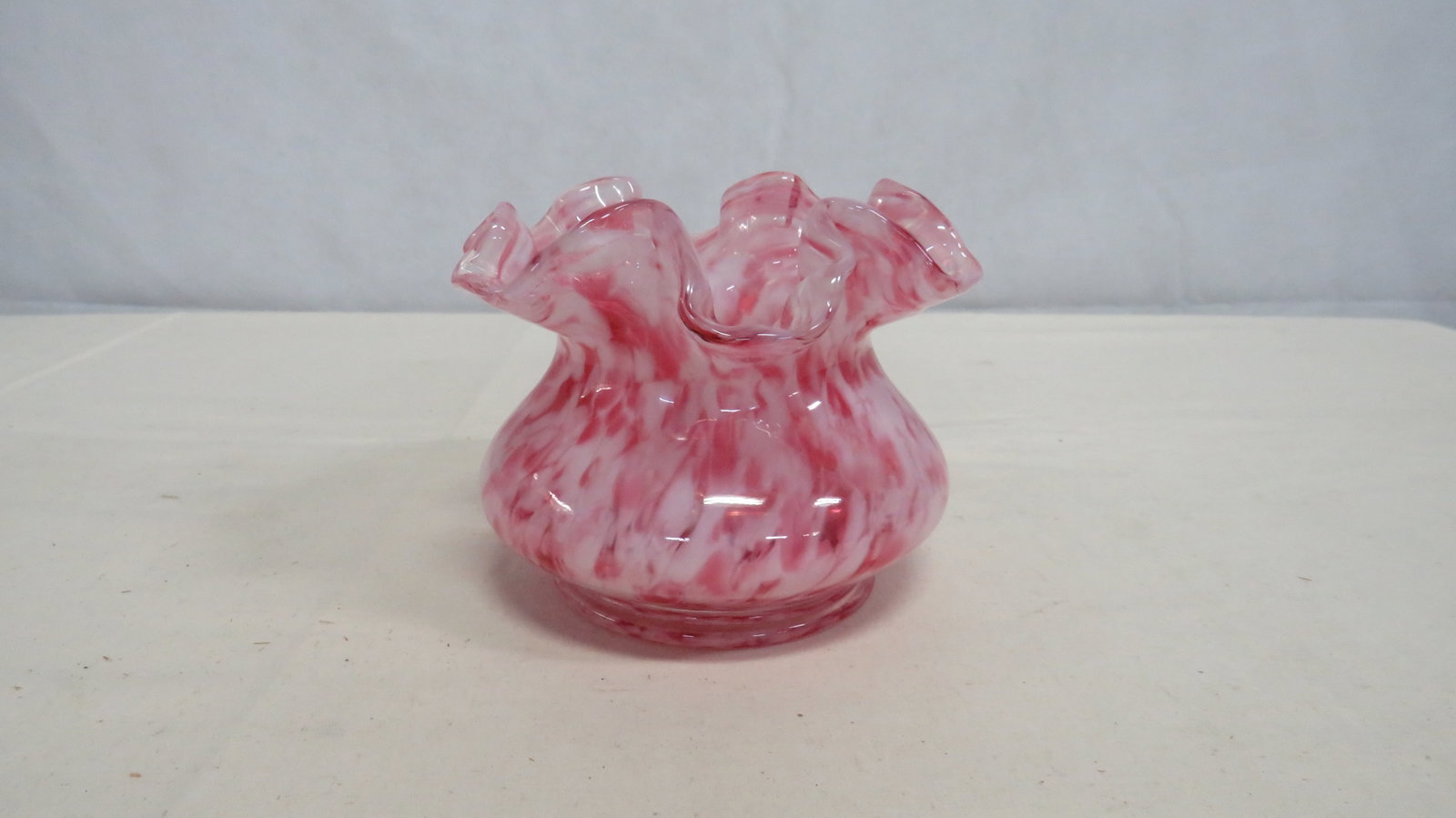 Fenton Rose Mist Vasa Murrhina Rose Bowl (1 of 3)