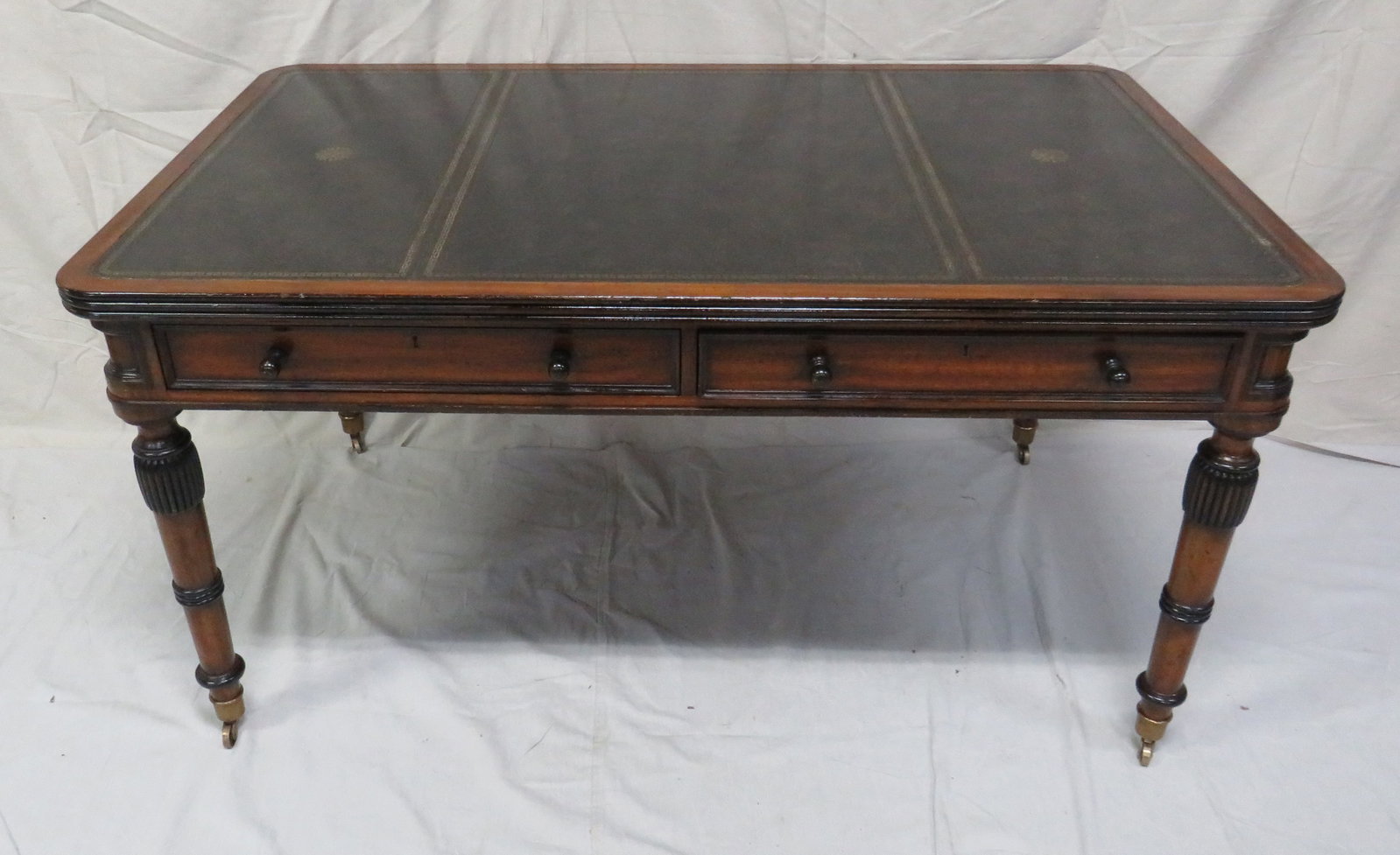 Vintage Maitland Smith Leather Top Writing Desk (1 of 7)
