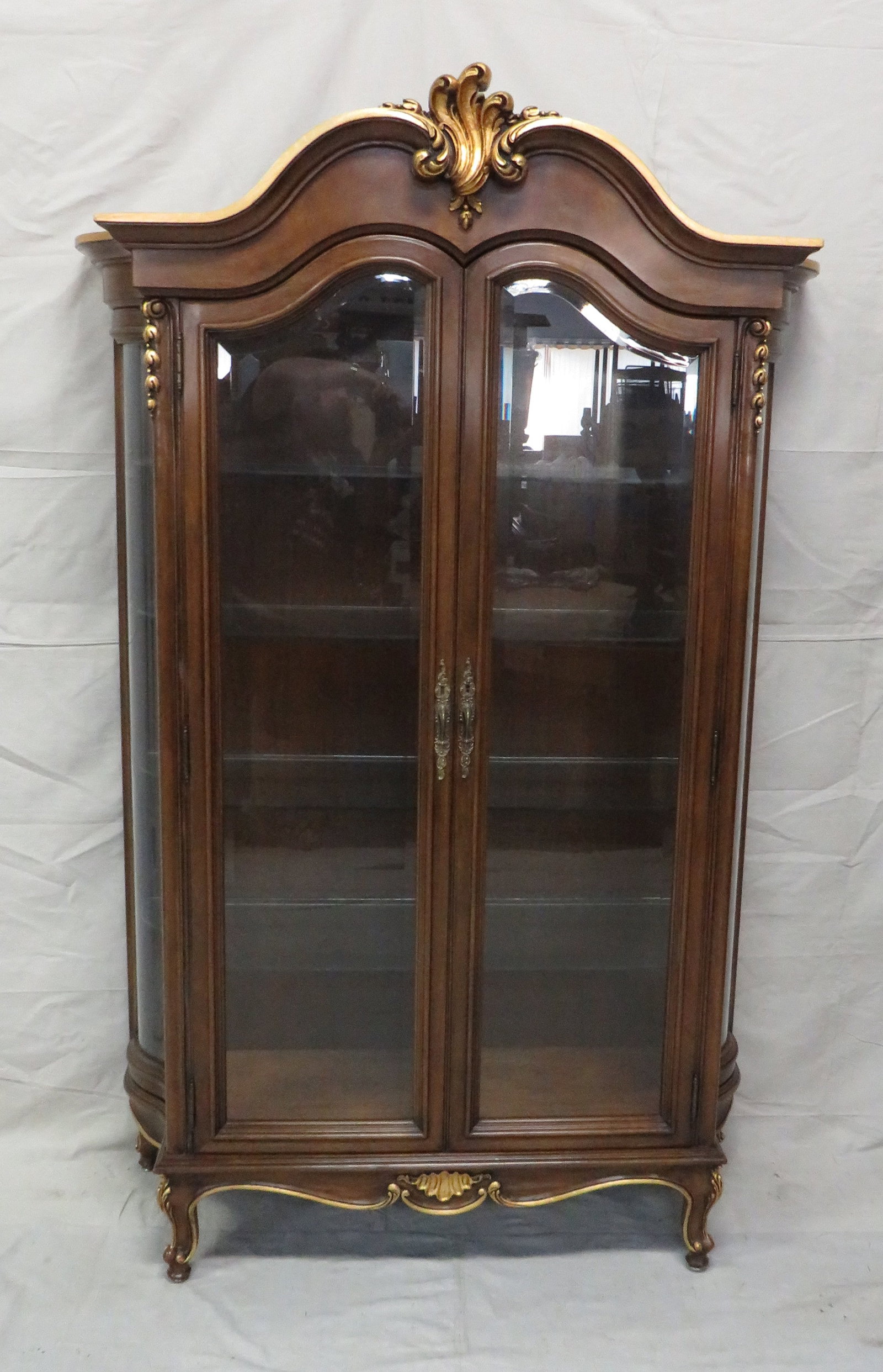 Karges French Louis XV Gold Gilt Trim Vitrine (1 of 5)