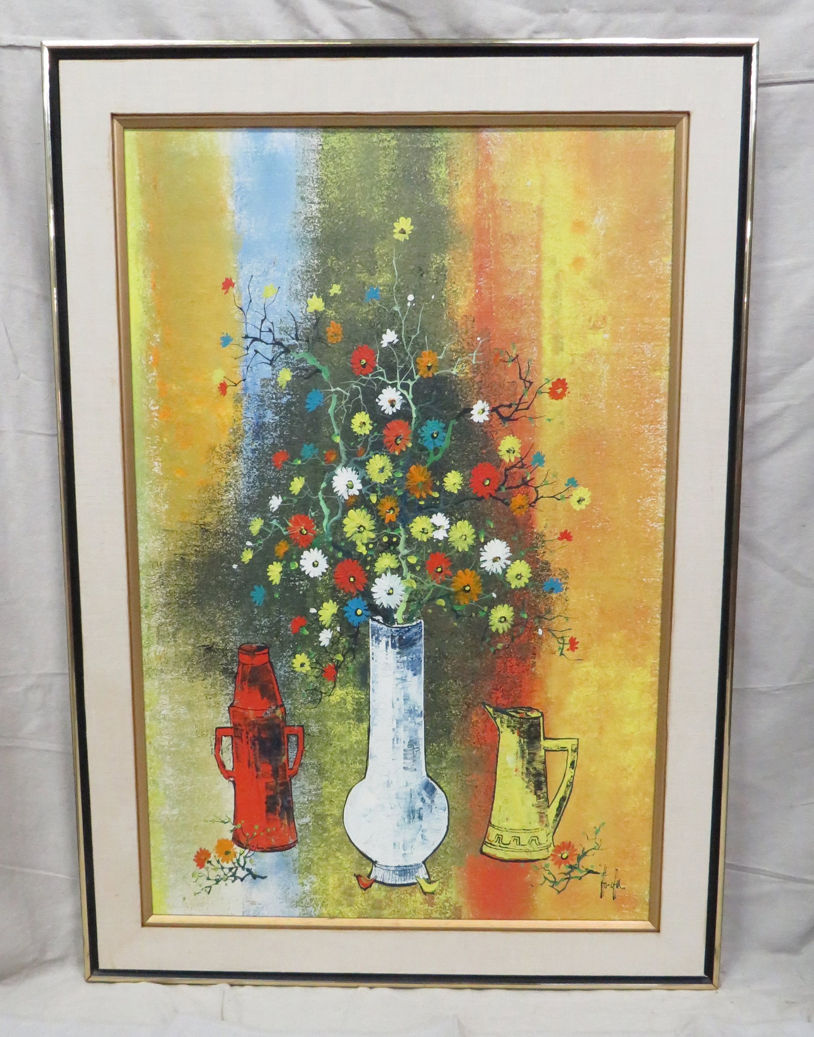 Ho Chu Mid-Century Floral Still Life Oil Painting (1 of 2)