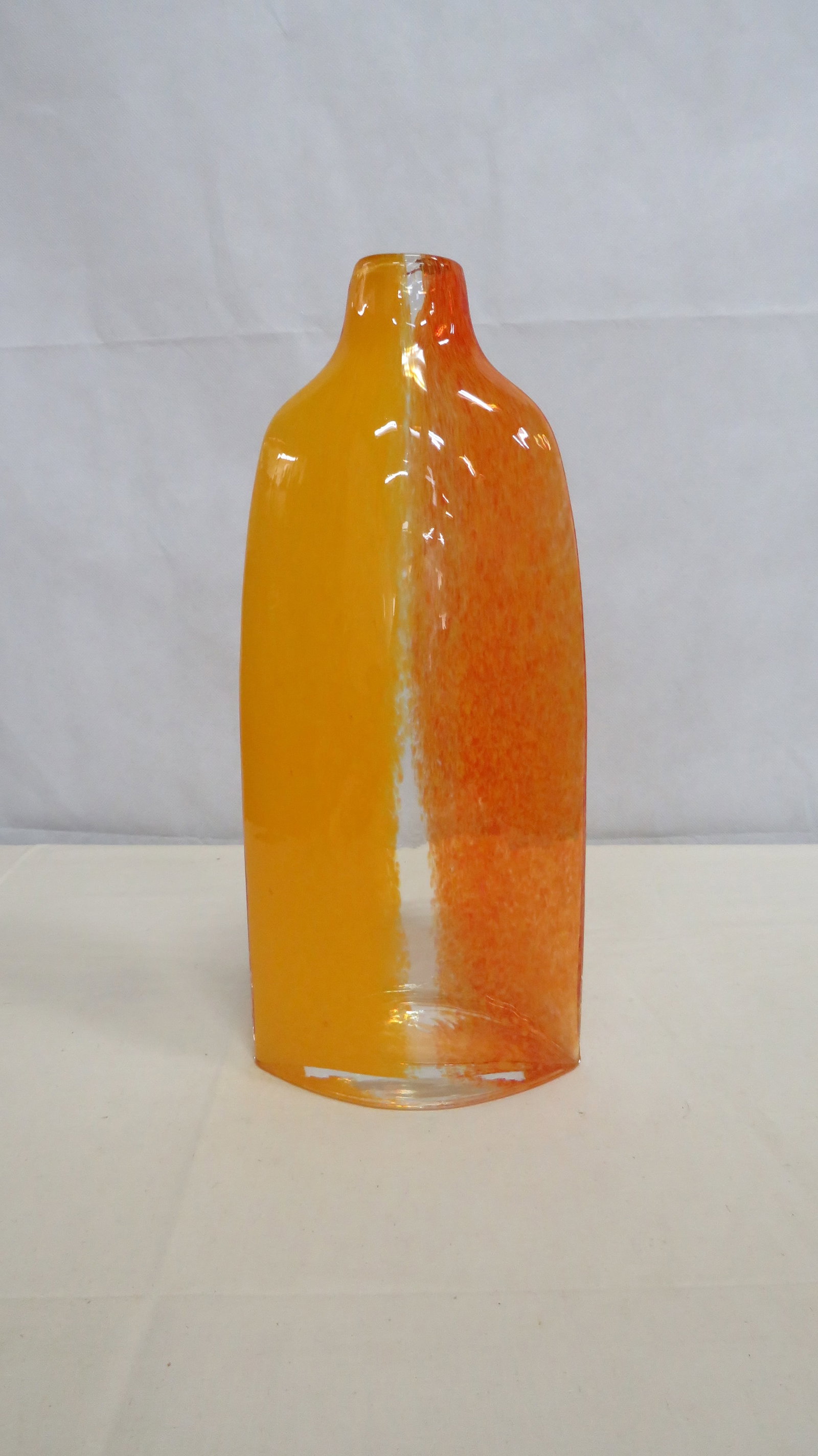 14" Orange & Yellow Studio Art Glass Vase (1 of 4)