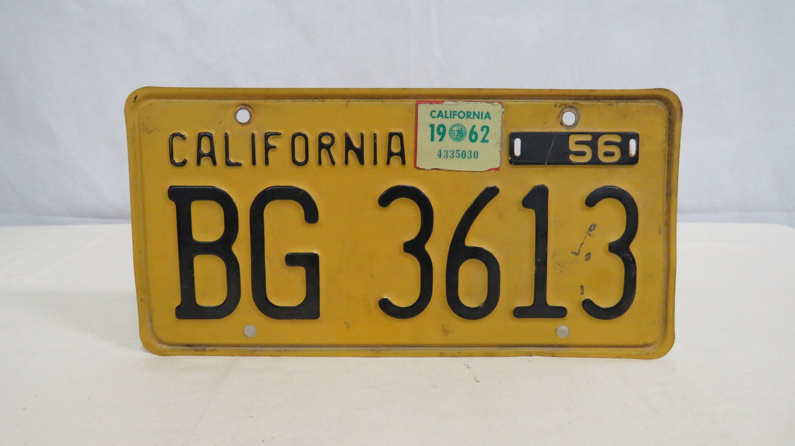 Vintage 1956 California Car License Plate (1 of 3)