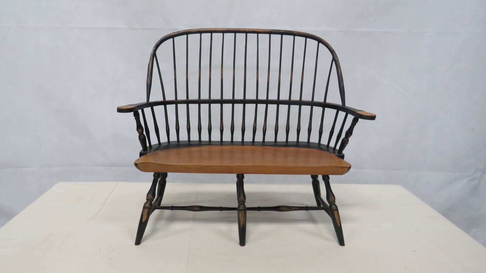 Vintage Distressed Wooden Windsor Doll Bench (1 of 3)