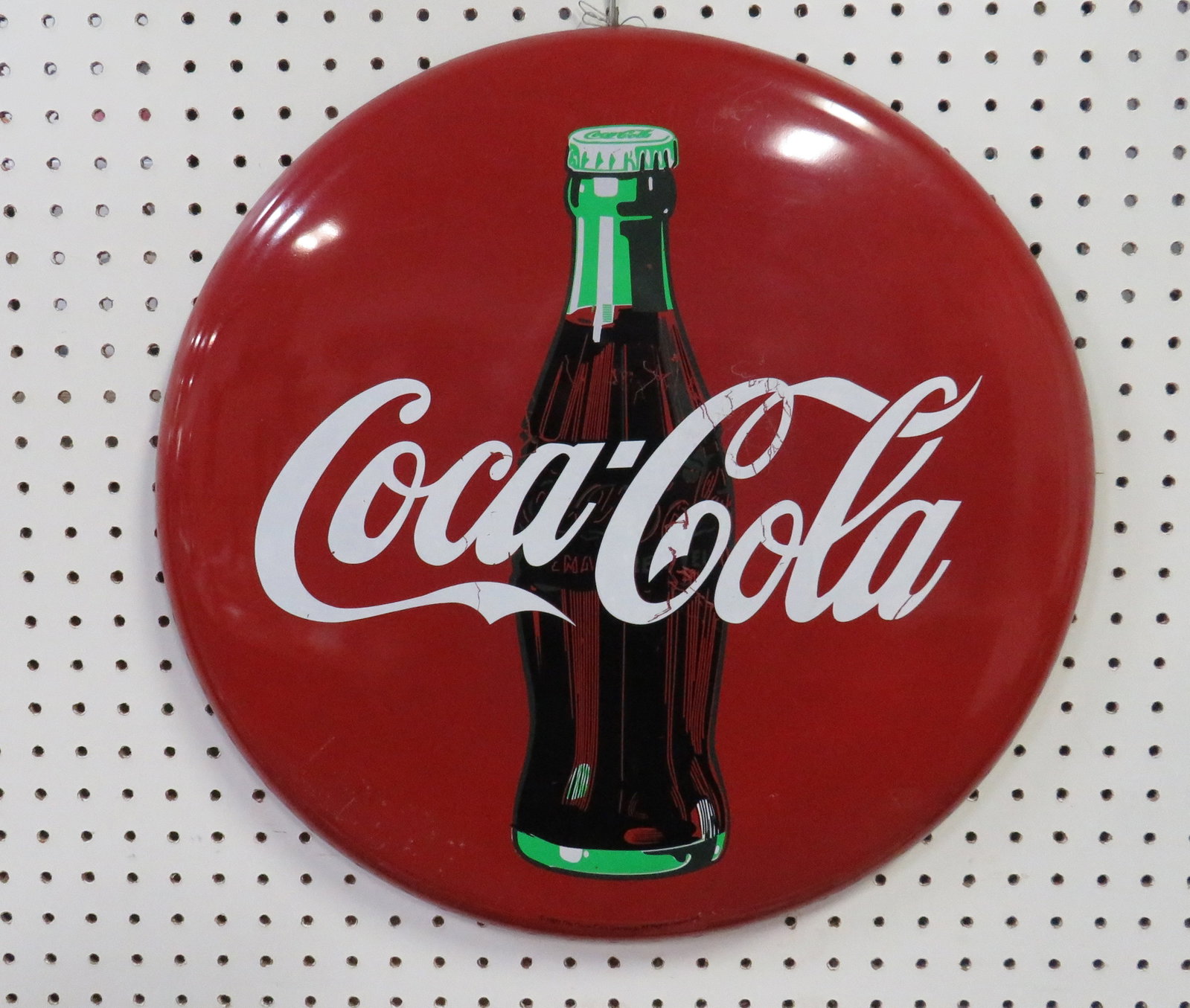 Vintage Metal 20" Coca Cola Coke Button Sign (1 of 1)