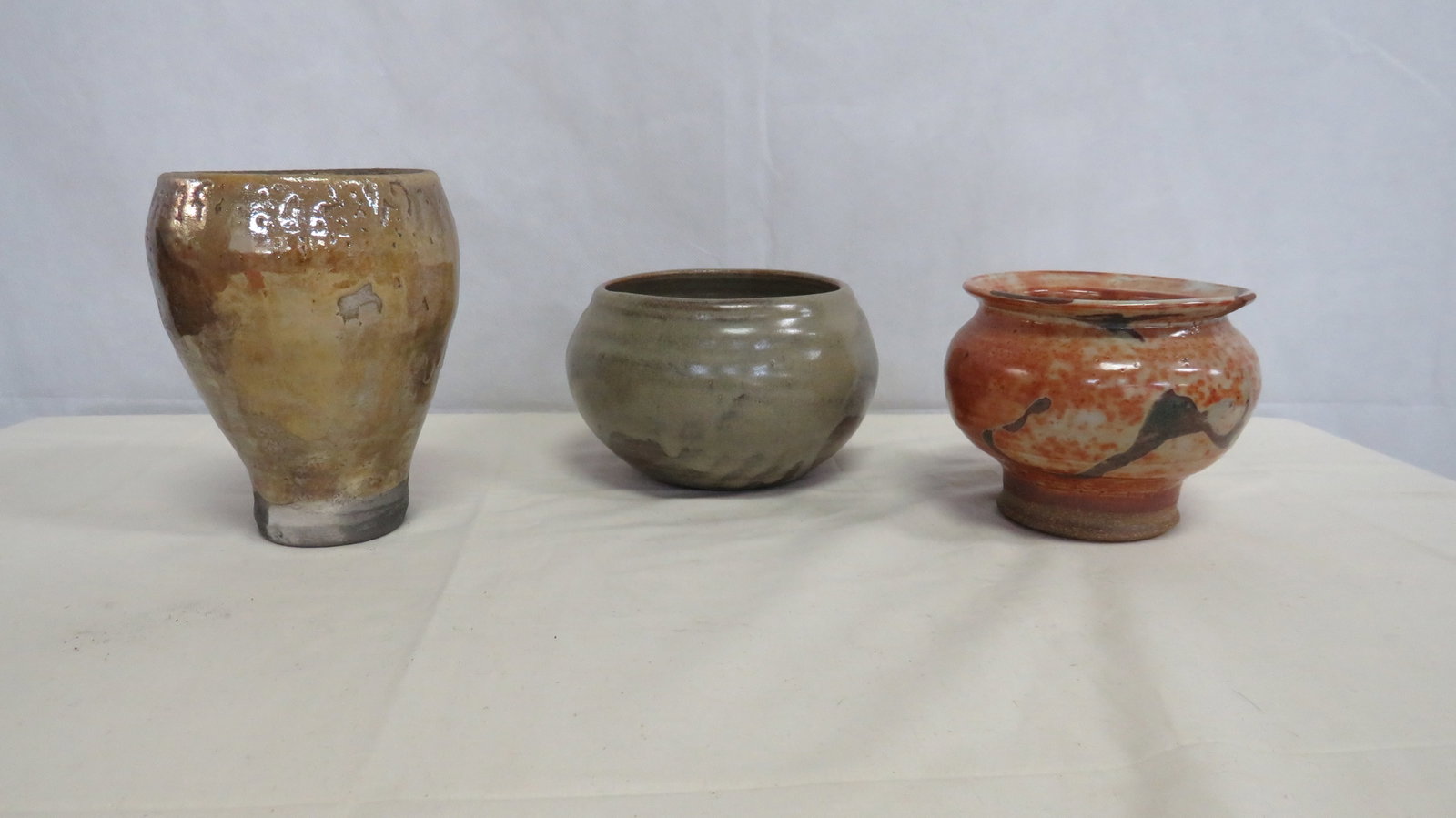 3 Pc Vintage Studio Art Pottery Bowls (1 of 2)