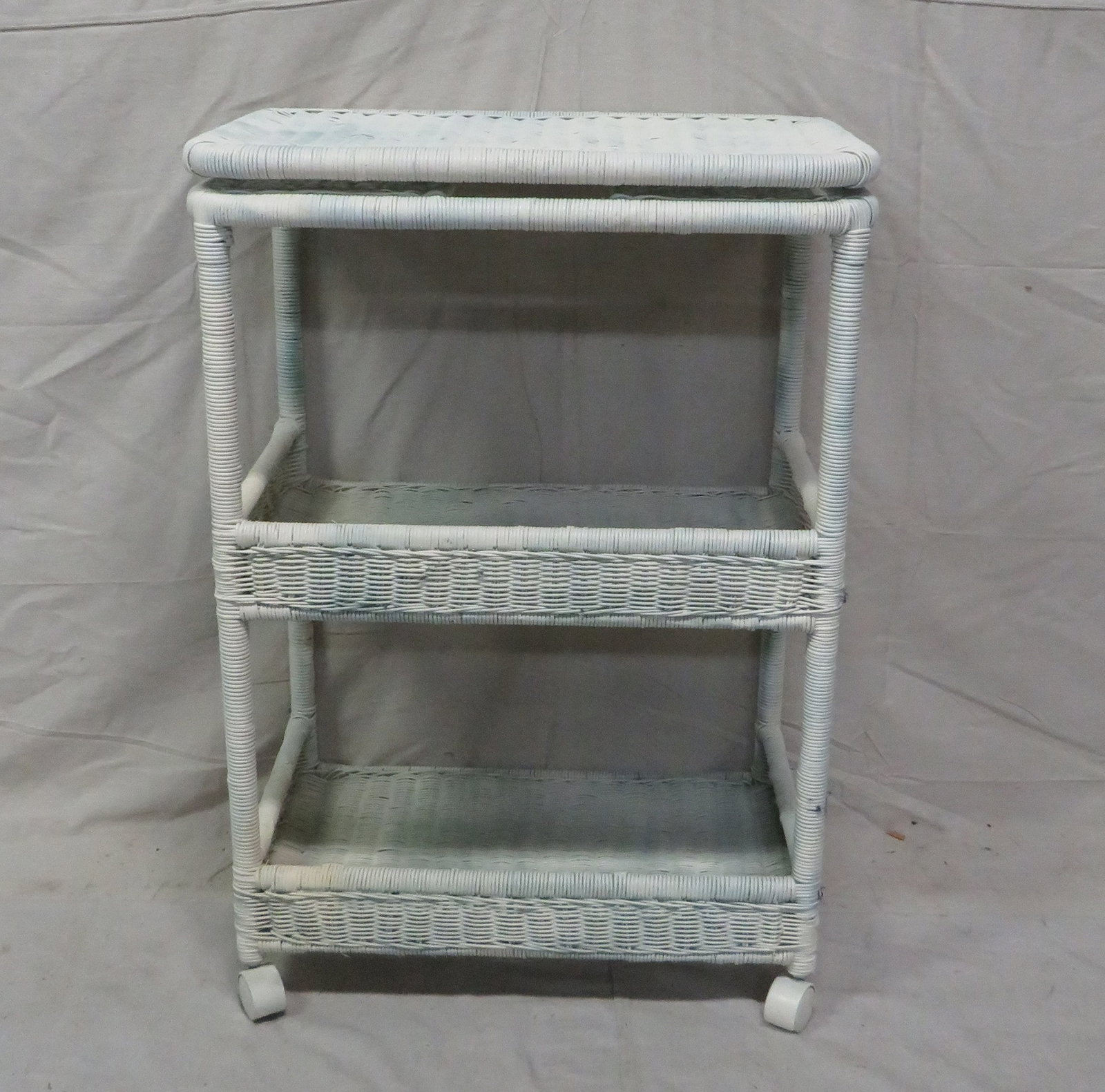 Wicker Rolling Cart (1 of 4)