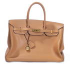 Hermès Paris sac "Birkin" en cuir Togo beige