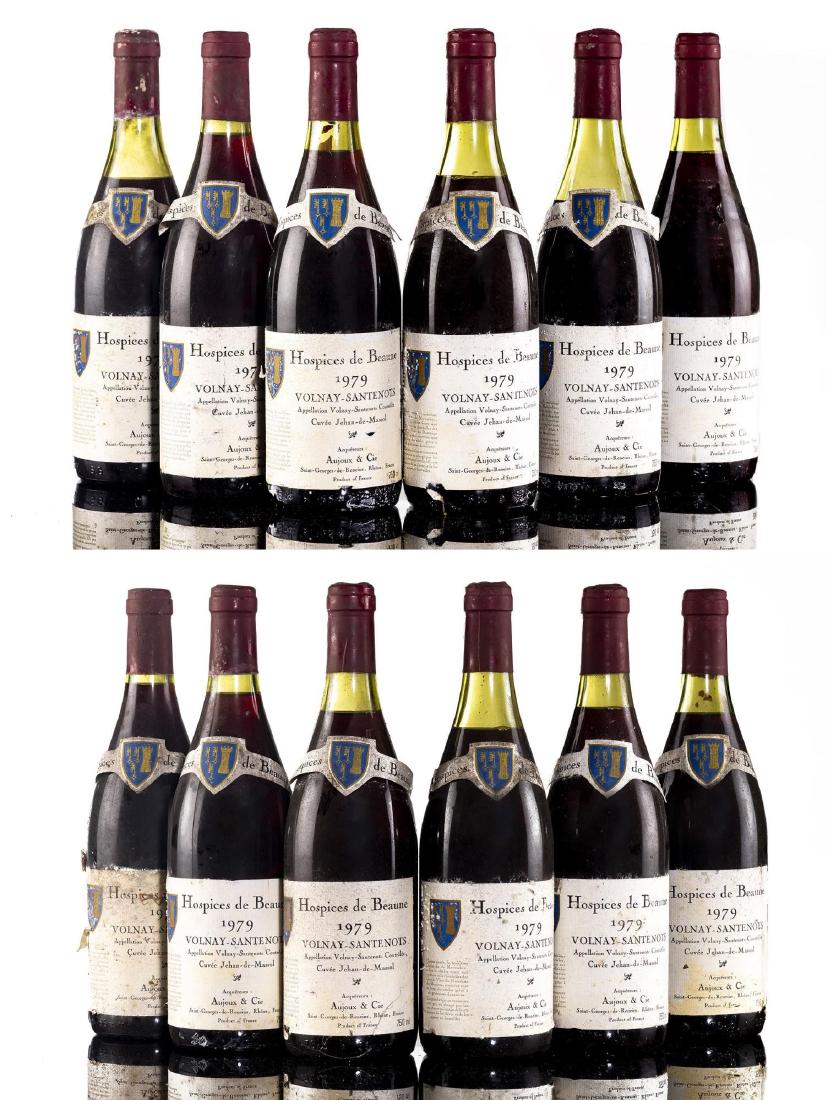 Hospices de Beaune 1979 12 bouteilles: Hospices de Beaune 1979 Volnay-Santenots Cuvée Jéhan de Massol 12 bouteilles 75cl Vins et alcools Wine - Spirits