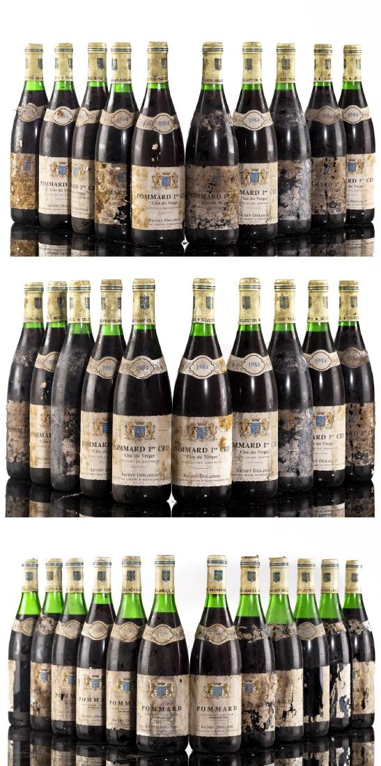 Pommard 1er cru "Clos du Verger" 1984 30 bouteilles: Pommard 1er cru "Clos du Verger" 1984 Bachey-Deslandes Beaune 30 bouteilles 75cl Vins et alcools Wine - Spirits