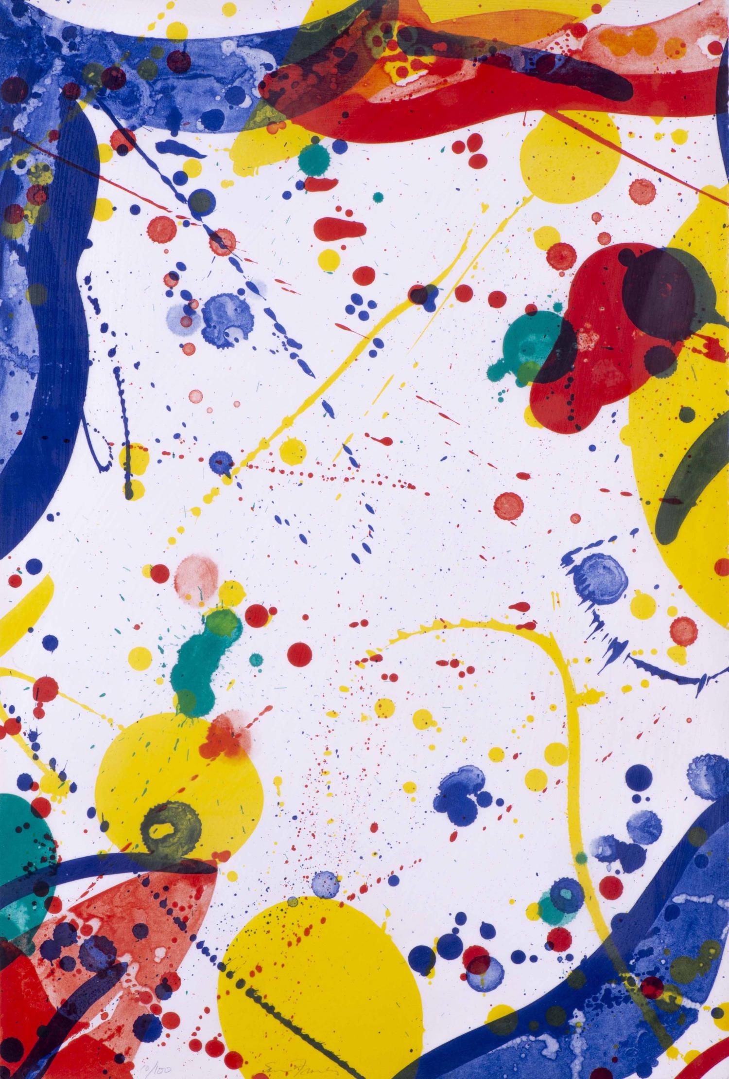 Sam Francis (1925-1996), 1 de la suite de 13 de "The: Sam Francis (1925-1996), "Sans titre" de la suite de 13 de "The Pasadena Box" , 1963Lithographie trois couleurs, sm tirage 10/100. Imprimé par Kenneth Tyler.60x40 cm Category: Modern Prints & Des