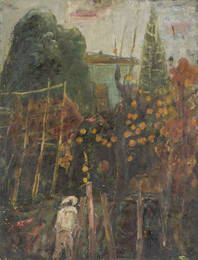 Louis VALTAT (1869-1952) "Jardin et son jardinier"