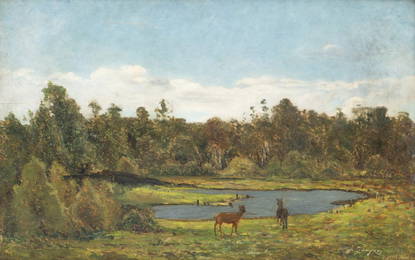 Paul GAUGUIN (1848-1903) "Paysage aux chevreuils, 1876"