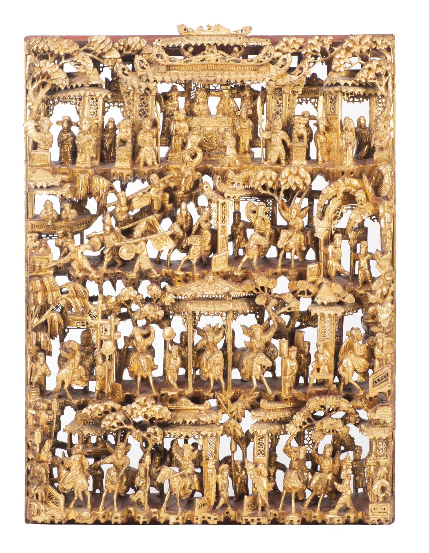 CHINE, Sculpture Ningbo laqué rouge et or, XIXe (1 of 10)