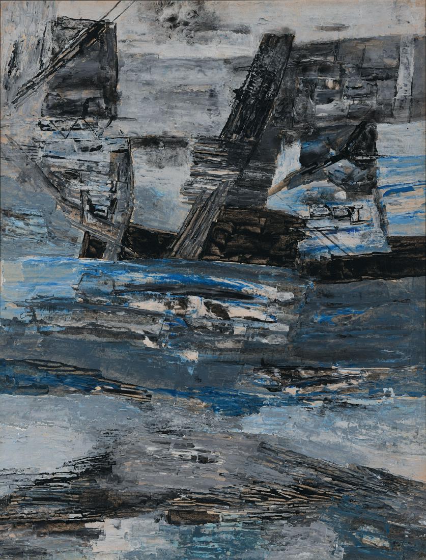 Ram Kumar: Ram Kumar Untitled acrylic on paper; 23.5 x 18 in. (59.9 x 45.7 cm.); painted in 2008