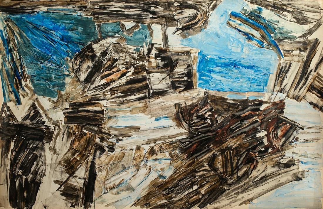 Ram Kumar - Untitled: Ram Kumar Title: Untitled Medium: acrylic on paper Birth: 1924 Death: 2018 Date of Creation: 1992 Height (Inches): 23 Width (Inches): 36 Height (Centimeters): 58.4 Width (Centimeters): 91.4