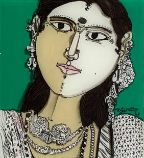 K. Laxma Goud - Untitled: K. Laxma Goud Title: Untitled Medium: reverse painting in acrylic on acrylic sheet Birth: 1940 Death: Date of Creation: 1996 Height (Inches): 10.25 Width (Inches): 9.25 Height (Centimeters): 26 Width