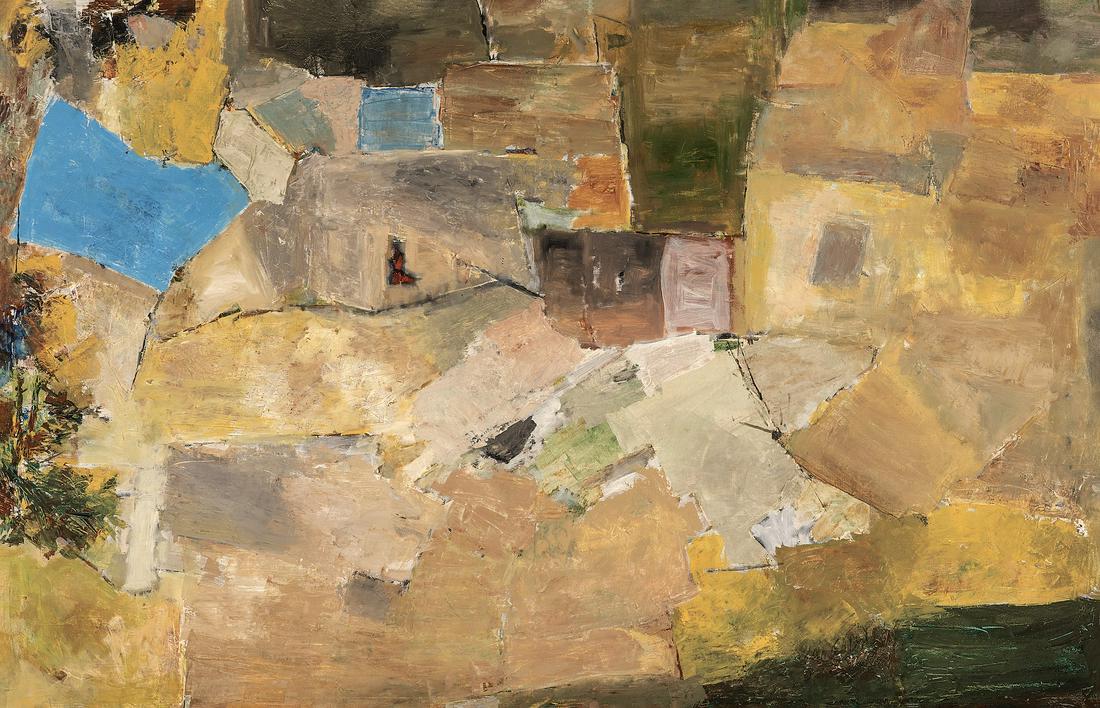 Ram Kumar 1924-2018 Untitled: acrylic on canvas Size (inches) 33"x52" Size (cm) 84cm x 132cm