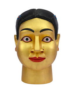 G. Ravinder Reddy - Sridevi: Artist: G. Ravinder Reddy Title: Sridevi Medium painted and gold gilded polyester, resin and fiberglass Date of Creation2019 Birth - Death 1956 - Height (IN): 2