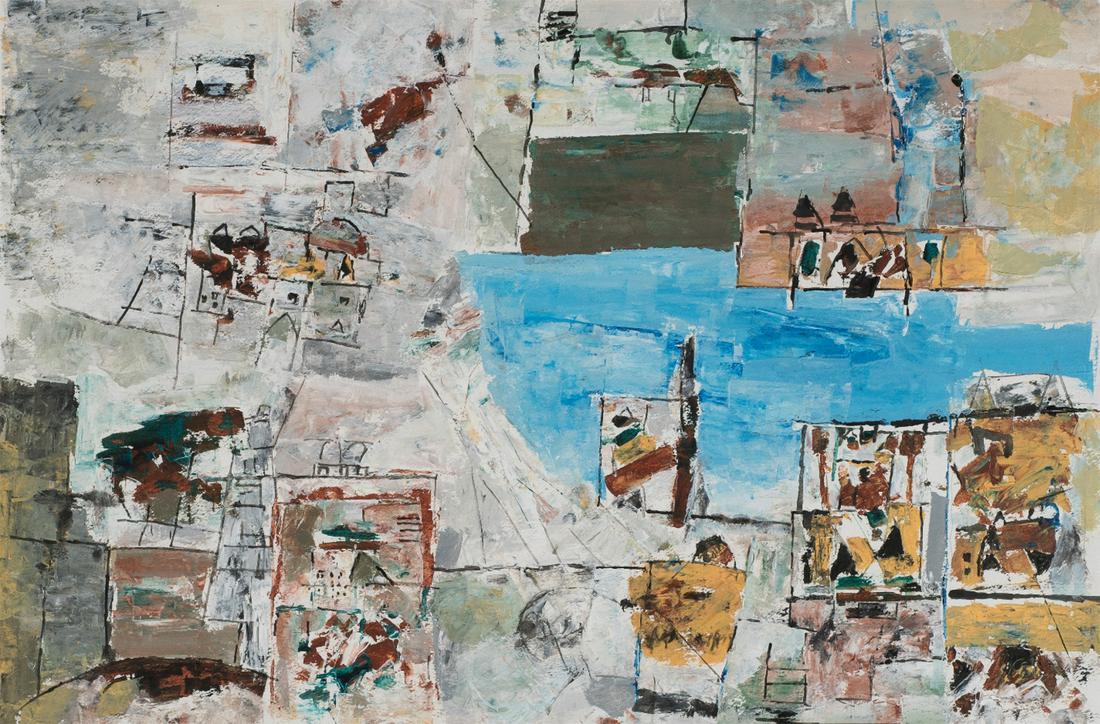 Ram Kumar: Ram Kumar Untitled (Varanasi) acrylic on paper 19.5 x 29.5 in. (49.5 x 74.9 cm.) painted in 2005 Signed and dated 'Ram Kumar '05' (on the reverse) PROVENANCE Saffronart / Lot 45 / Modern Evening Sale