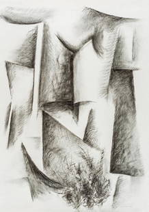 Torso-1: charcoal drawing on paper, signed and dated 'Sudhir Patwardhan May â€™02' on the lower right of the picture, further signed, titled, dated and inscribed on the reverse